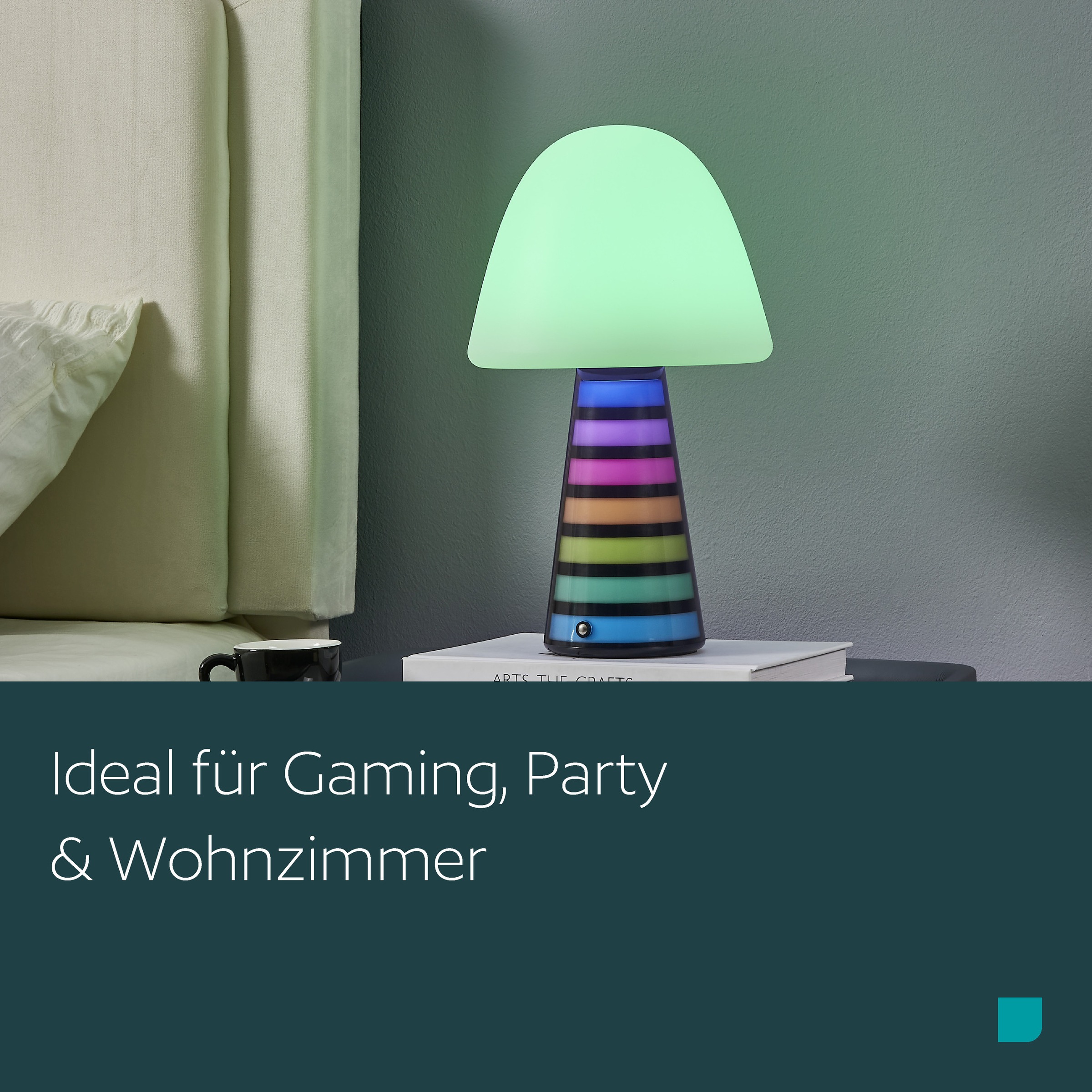 EGLO LED Tischleuchte »PULSE« LED-Modul 1 Stk. Warmweiß LED Tischleuchte Pulse mit Musiksensor RGB