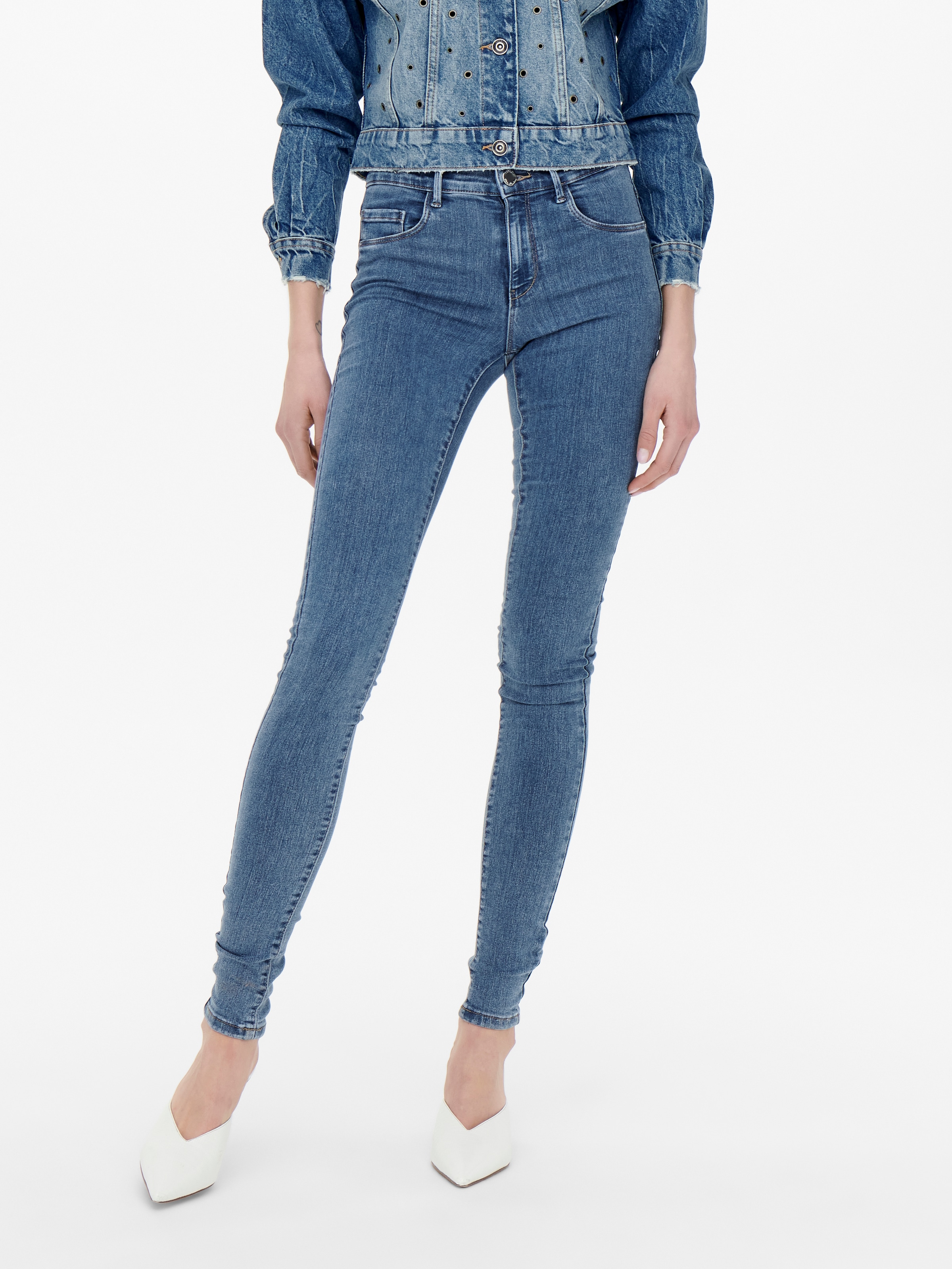 ONLY Skinny-fit-Jeans »ONLRAIN LIFE REG SKINNY DNM« mit Gürtelschlaufen