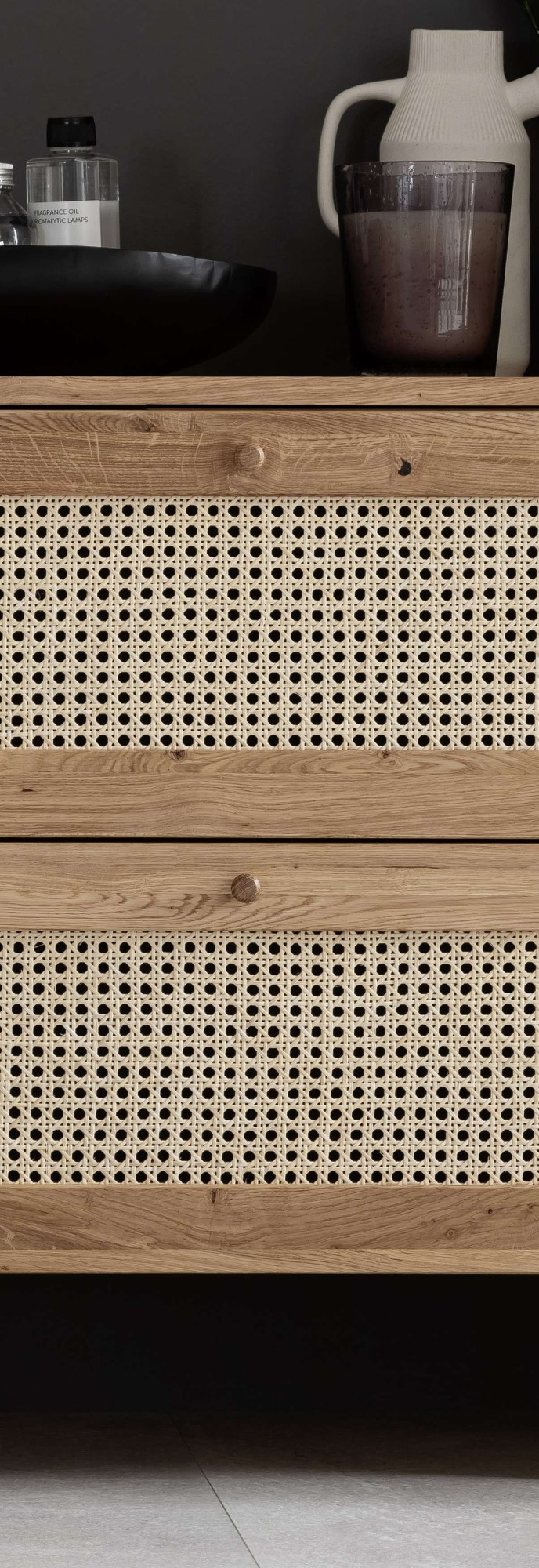 andas Schubkastenkommode »Hällevik Kommode, Aufbewahrung, Stauraum, Wäscheschrank Schrank«, (1 St.), Schubladenfronten mit Wiener Geflecht, massive FSC Zertifizierte Eiche