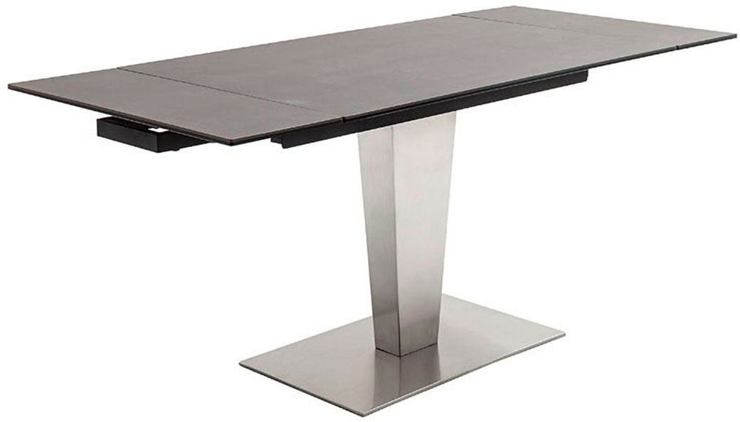 MCA furniture Esstisch »PESARO Auszugstisch mit Säule 120-180 cm«, (Einzelstück), Keramik,Edelstahl,Stirnauszug,ausziehbar,Tischplatte 14 mm
