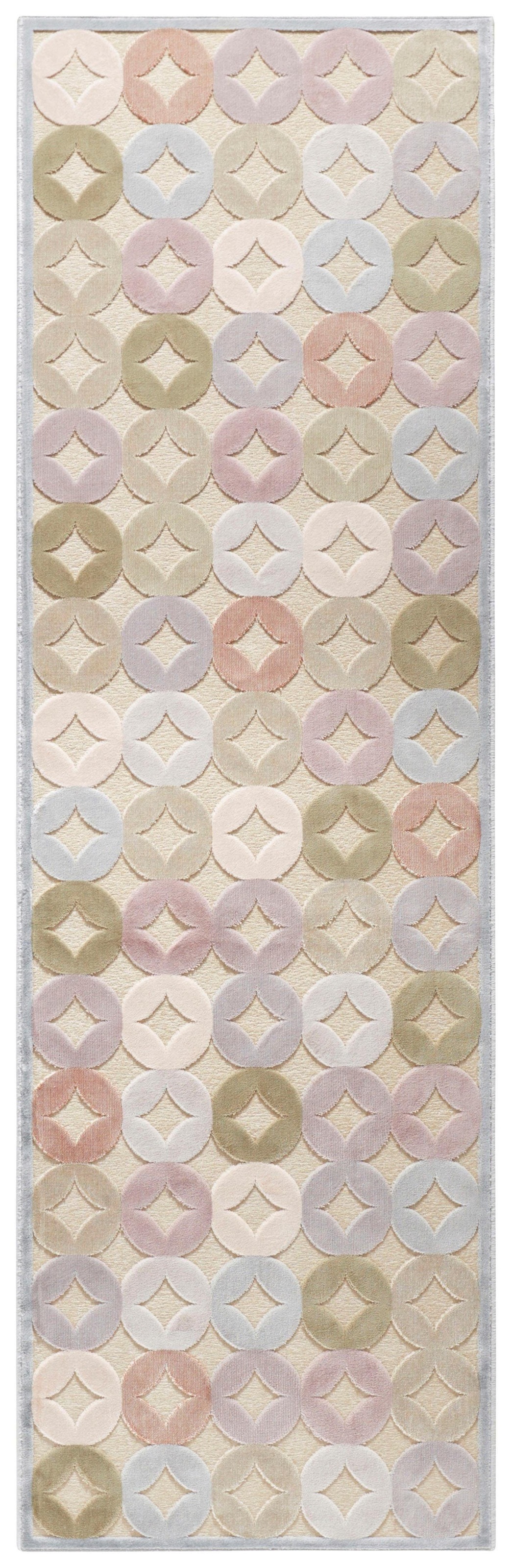 ELLE DECORATION Läufer »Chiers«, rechteckig, 8 mm Höhe, Kurzflor, Velour, Geometrisches Muster, Hoch-Tief Struktur