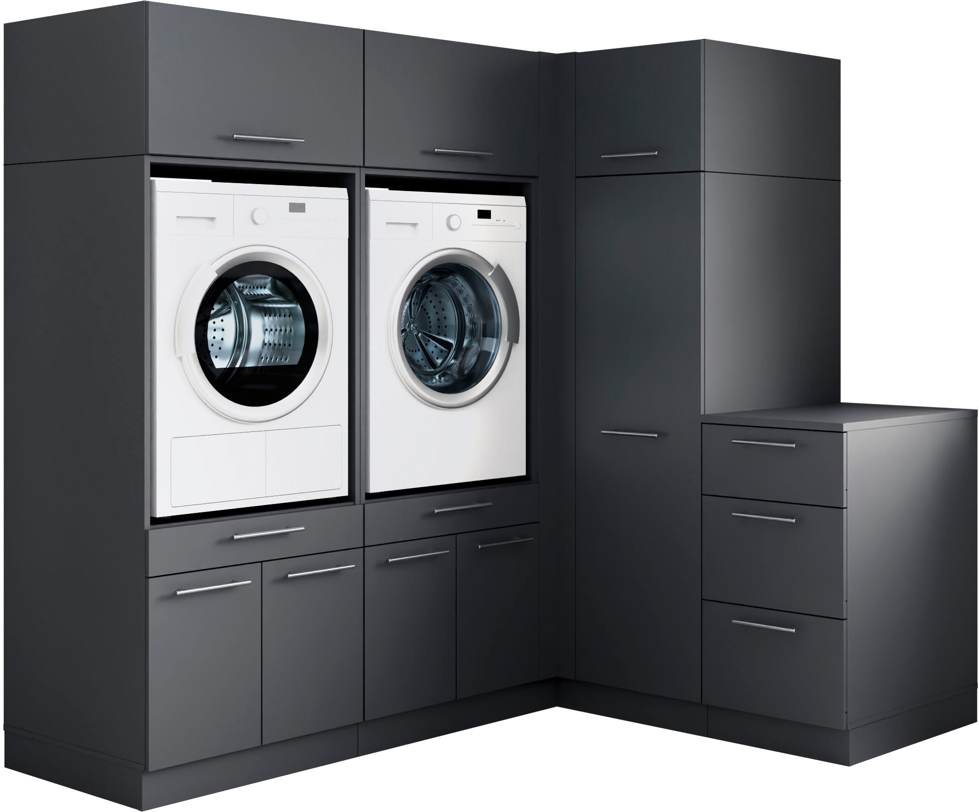 Laundreezy "Laundreezy, 7-tlg. Mehrzweckschrank-Set B/H/T 203/200/68 cm" 6 Stk. tlg.