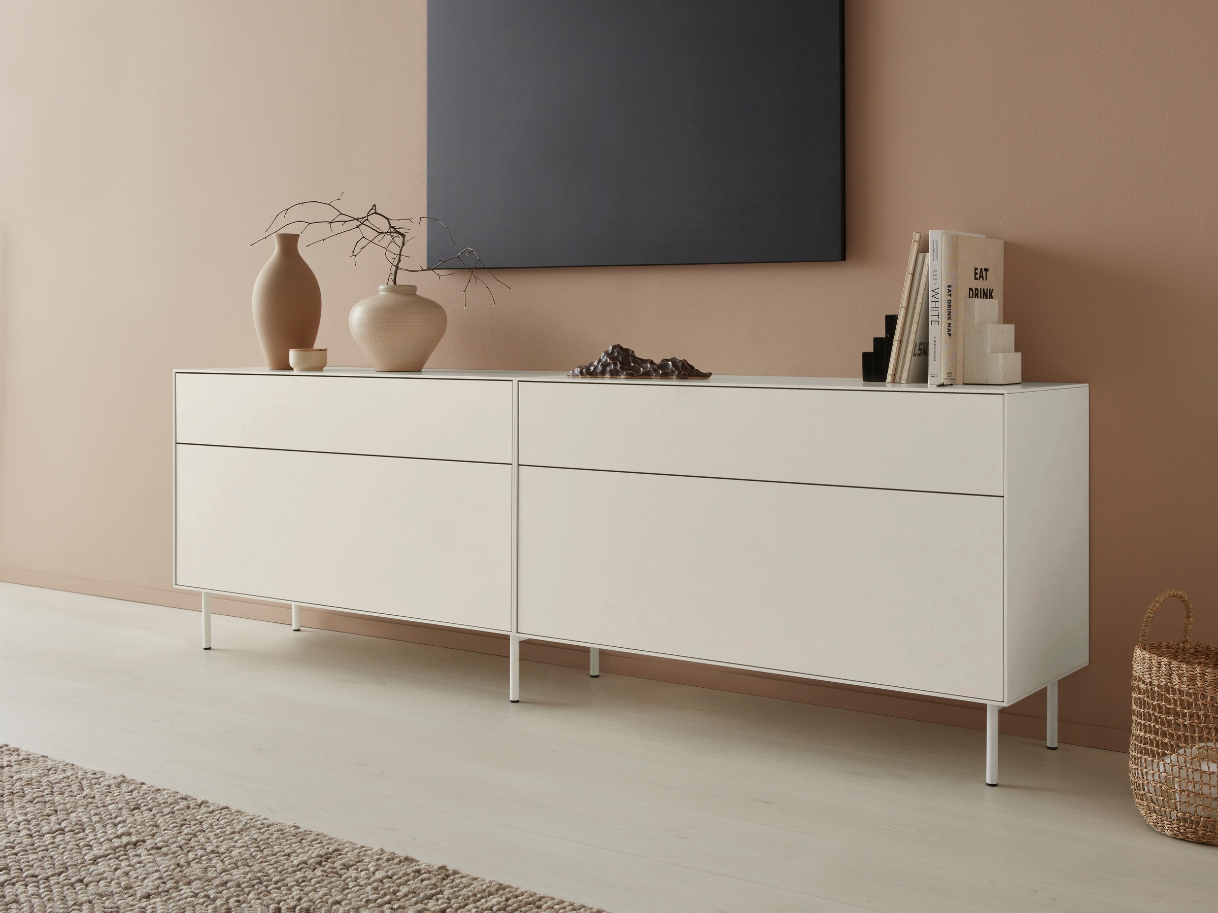 LeGer Home by Lena Gercke Lowboard »Essentials«, Breite: 112 cm, MDF lackiert, Push-to-open-Funktion