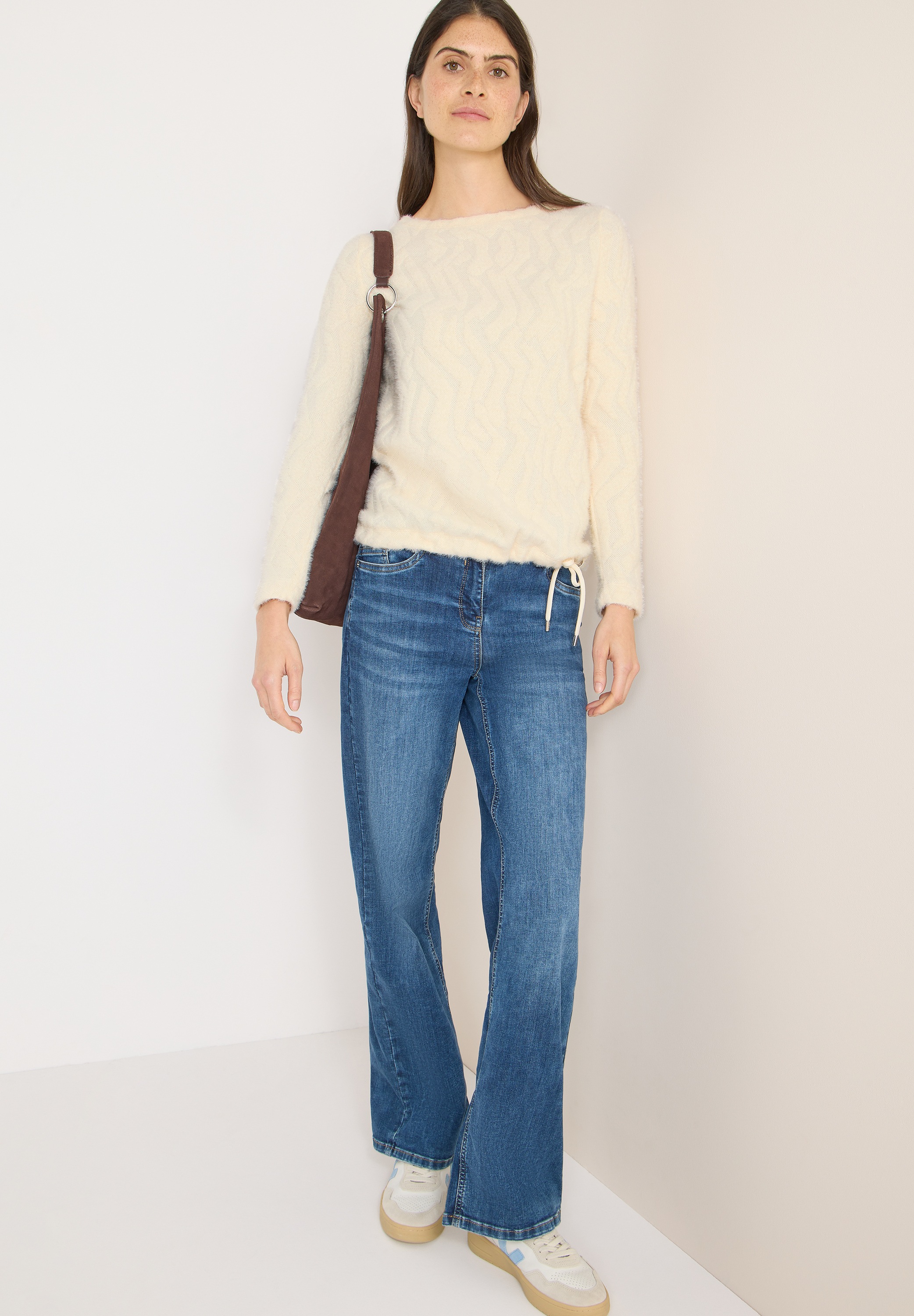 Thumbnail - Cecil Rundhalspullover Federgarn mit grafischem Muster