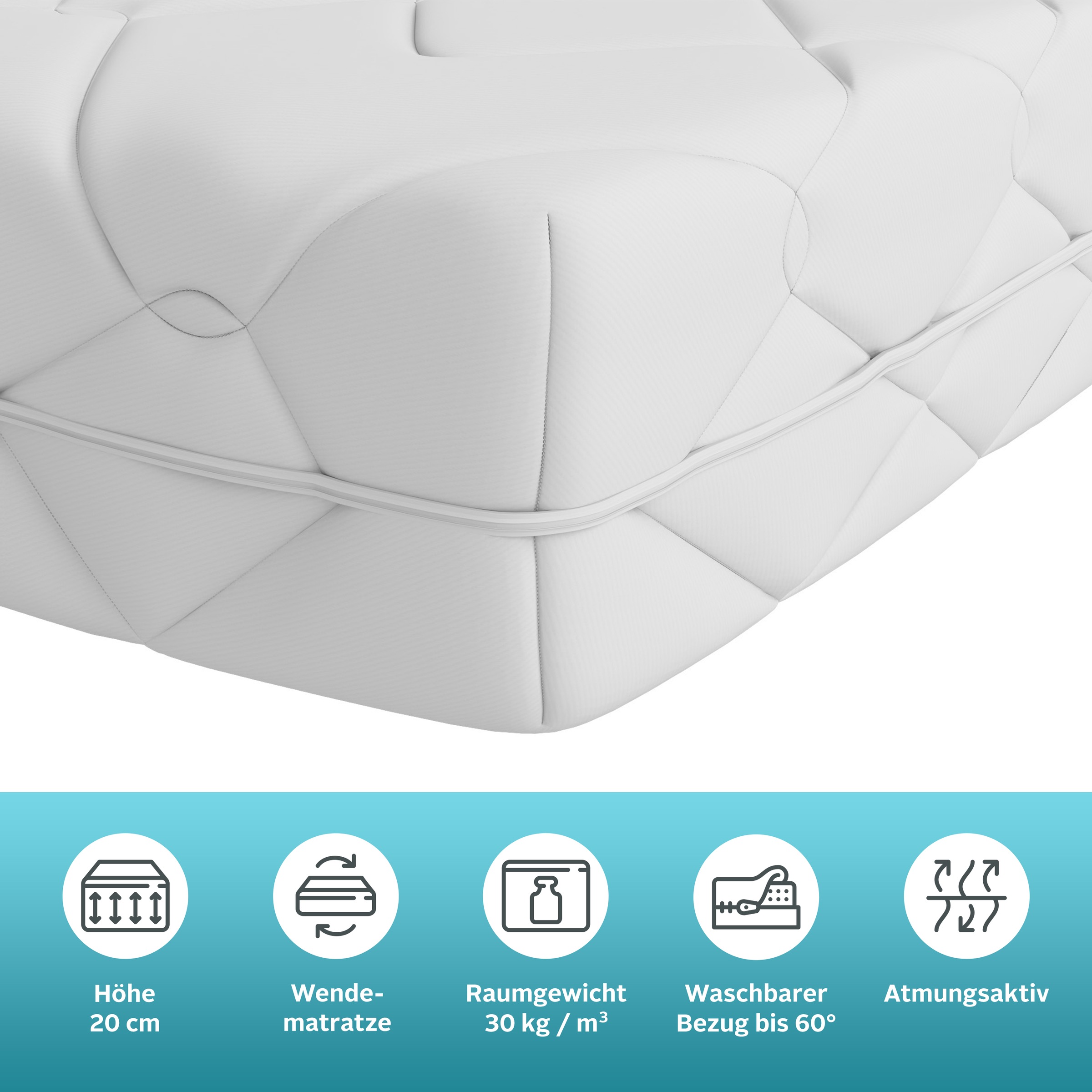 Thumbnail - OTTO home Komfortschaummatratze "Luxus 20, 7 Zonen Matratze 90x200 cm, 140x200 cm & weitere Größen" 20 cm hoch Raumgewic...