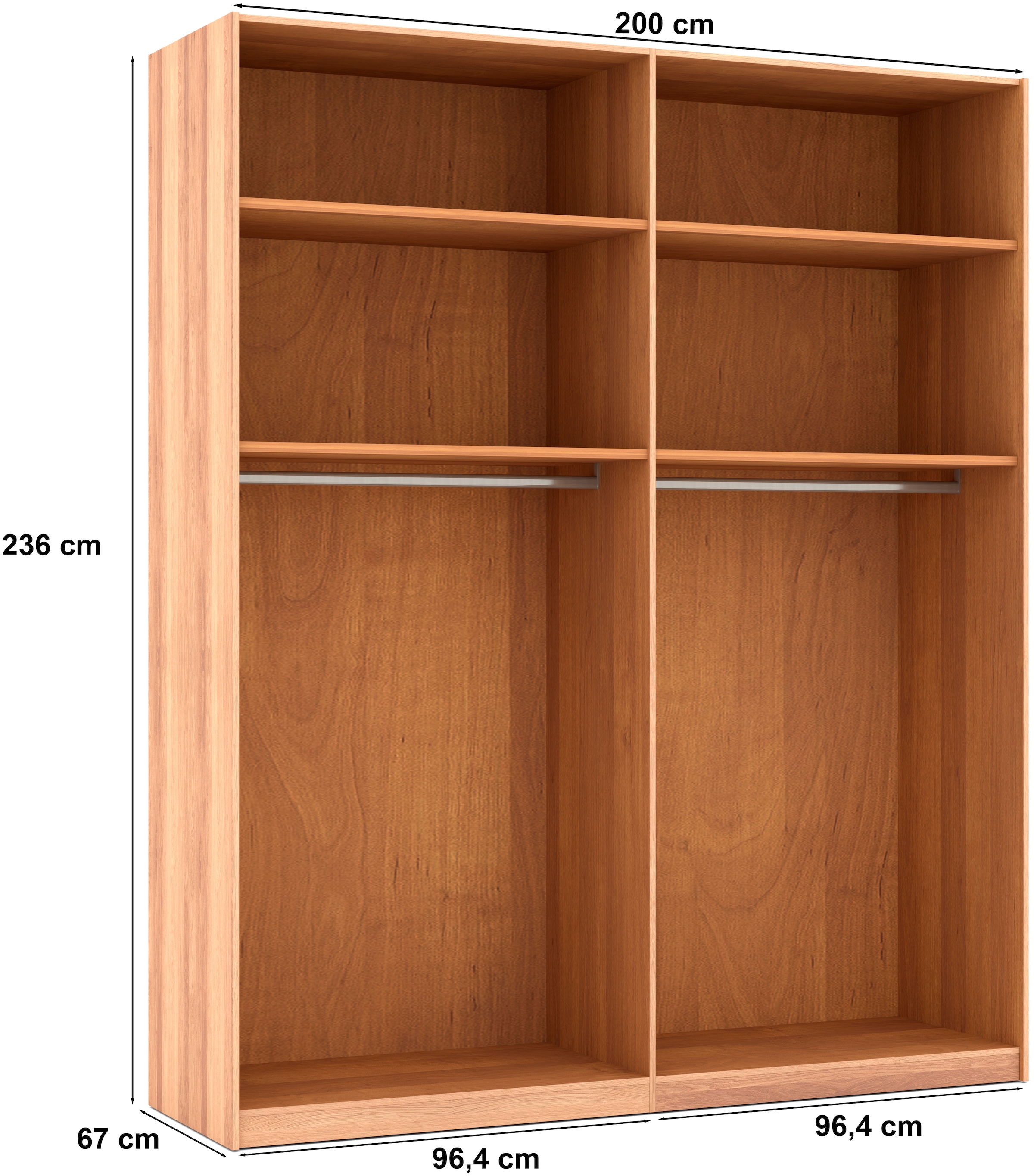 Musterring Schwebetürenschrank »Sorrent, Kleiderschrank, Schrank, Schiebetüren«, (Teilmassiv Eiche, MADE IN GERMANY), Türen in Eiche massiv mit Kassetten-Optik, verschiedene Maße verfügbar