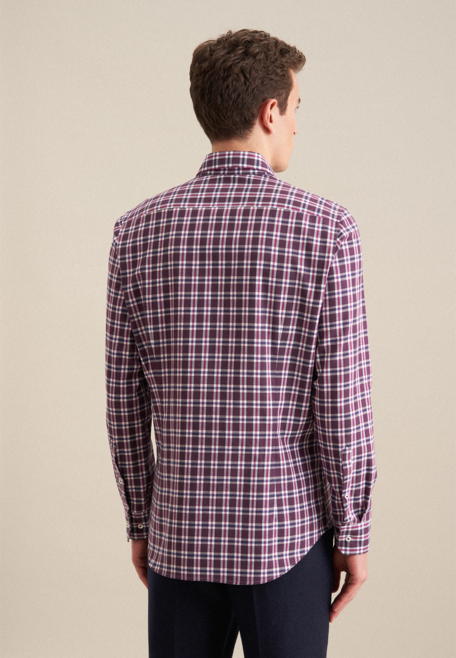 seidensticker Flanellhemd »Slim«, Slim Langarm Button-Down-Kragen Karo