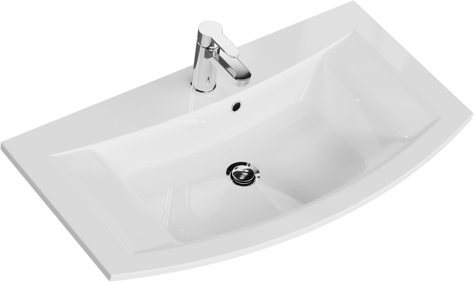 Saphir Badmöbel-Set »Serie 7045 2-teilig Mineralmarmor-Waschtisch mit LED-Spiegelschrank«, (Set, 2 St.), Badezimmer-Set 93,2 cm breit, inkl. Türdämpfer, 3 Türen, 2 Schubladen