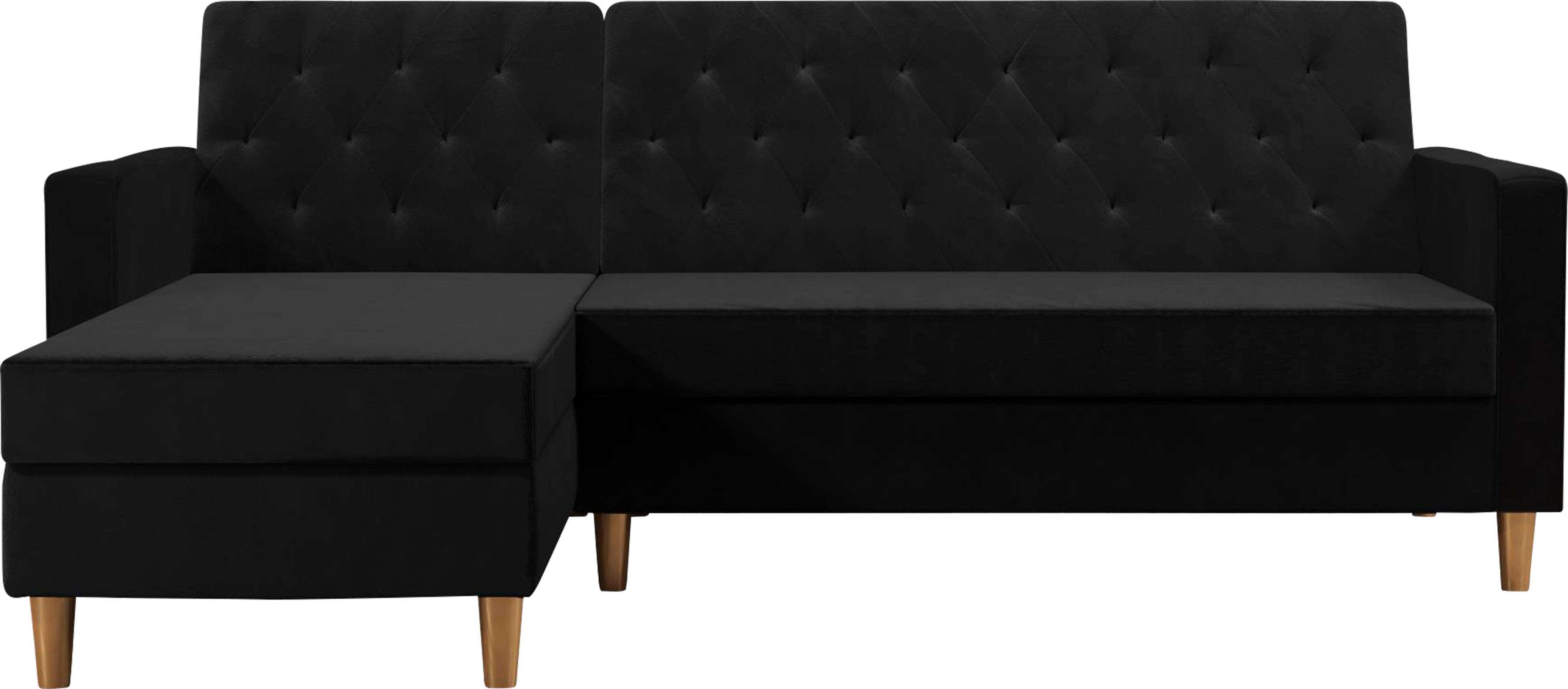 Dorel Home Ecksofa "Liberty, L-Form," mit Schlafffunktion, Recamiere beidseitig montierbar, Sitzhöhe 43 cm