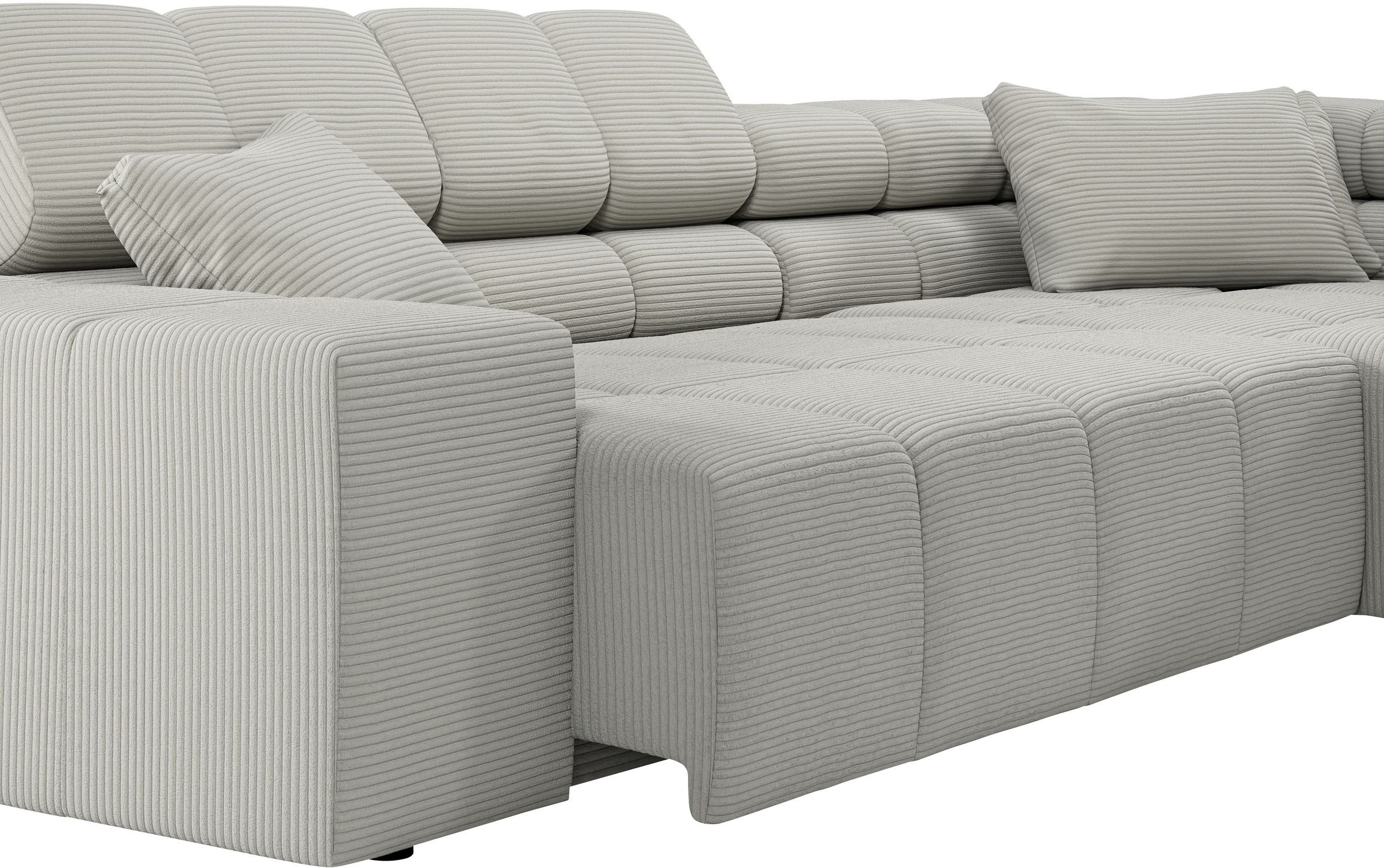 INOSIGN Ecksofa »Ancona incl. Kopfteilverstellung, Breite 319cm, L-Form«, wahlweise motorische Sitztiefenverstellung, auch in Cord + Easy Care