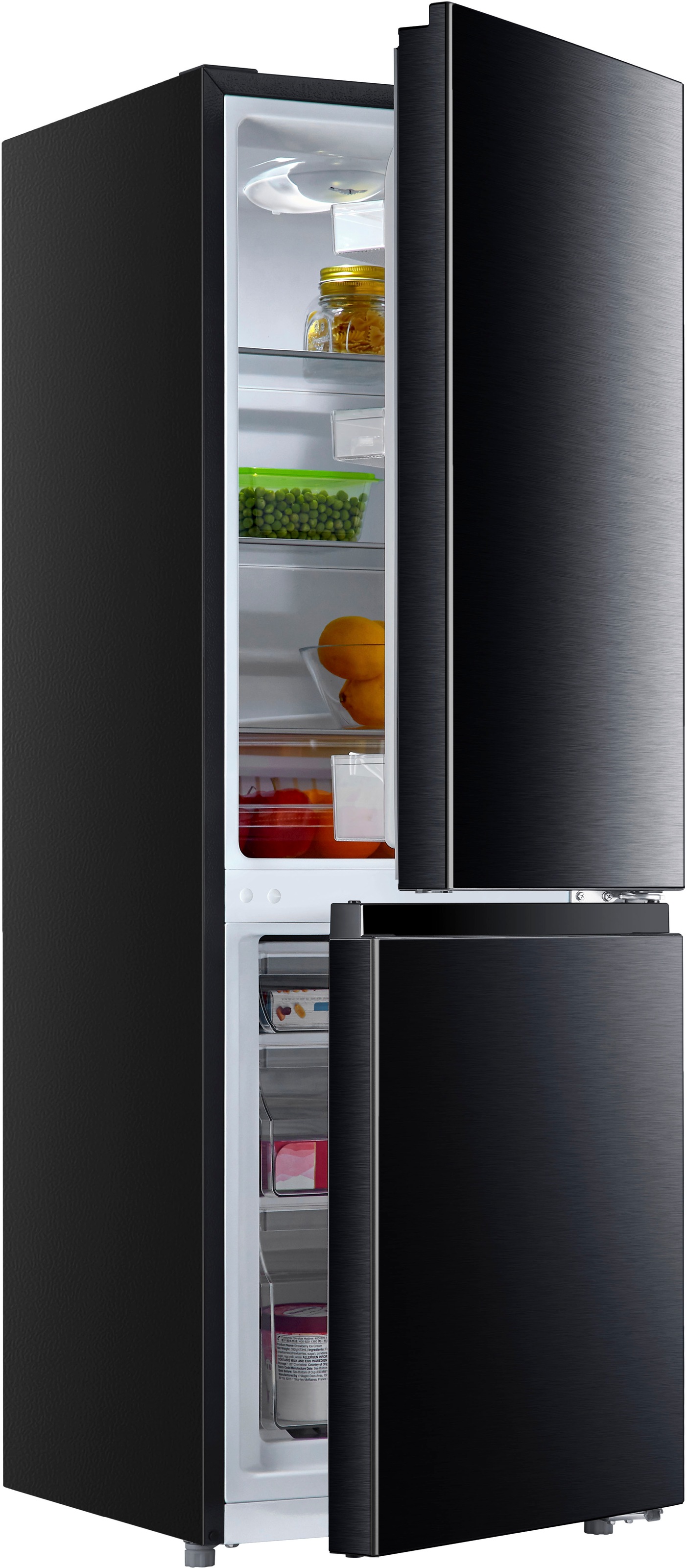 Hanseatic Kühl-/Gefrierkombination "HKGK14349BBI" 143 cm hoch 49,5 cm breit günstig online kaufen