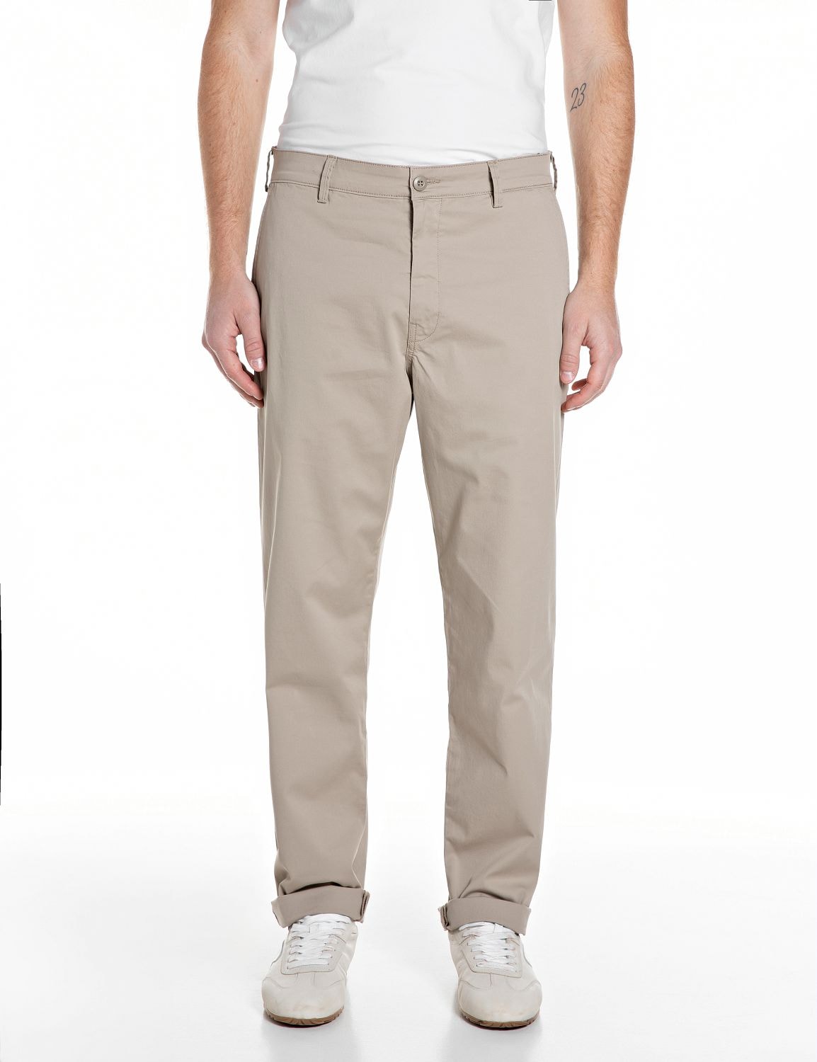 Replay Chinohose "Adhann" in regulärer Passform, krempelbar günstig online kaufen