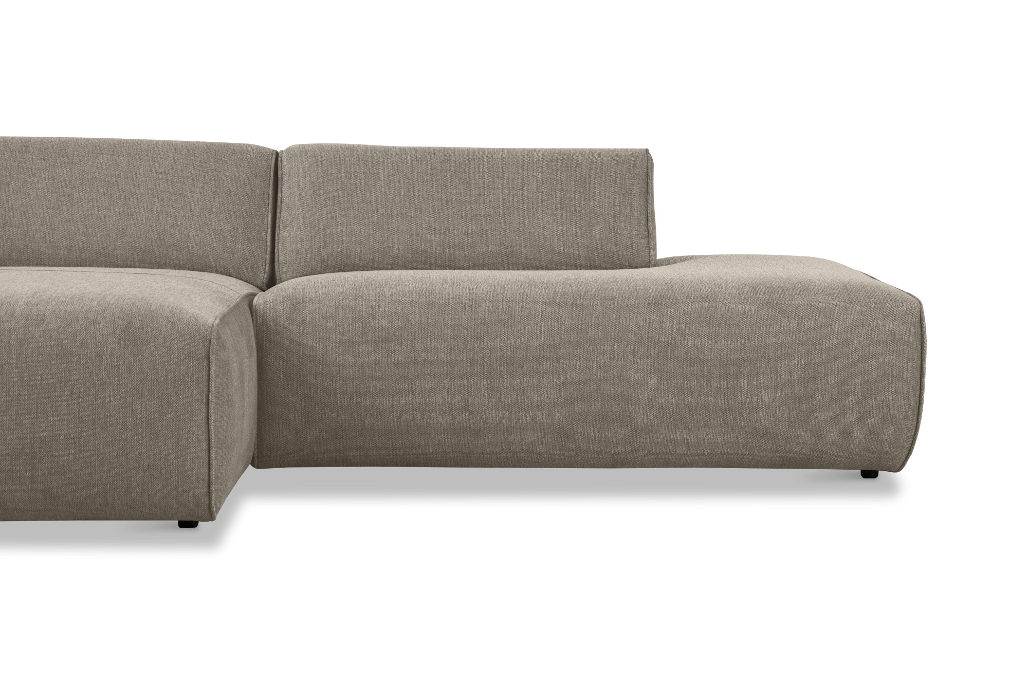 andas Ecksofa »Noord mit Kedernaht, Breite 227 cm«, Cord, Struktur, Webstoff, mit Wellenunterfederung, Massivholzrahmen