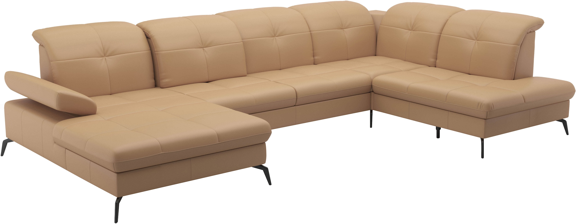 sit&more Wohnlandschaft »Amica, U-Form, inkl. Sitztiefenverstellung und Armteilverstellung«, wahlweise mit Kopfteilverstellung, Bettfunktion und Bettkasten