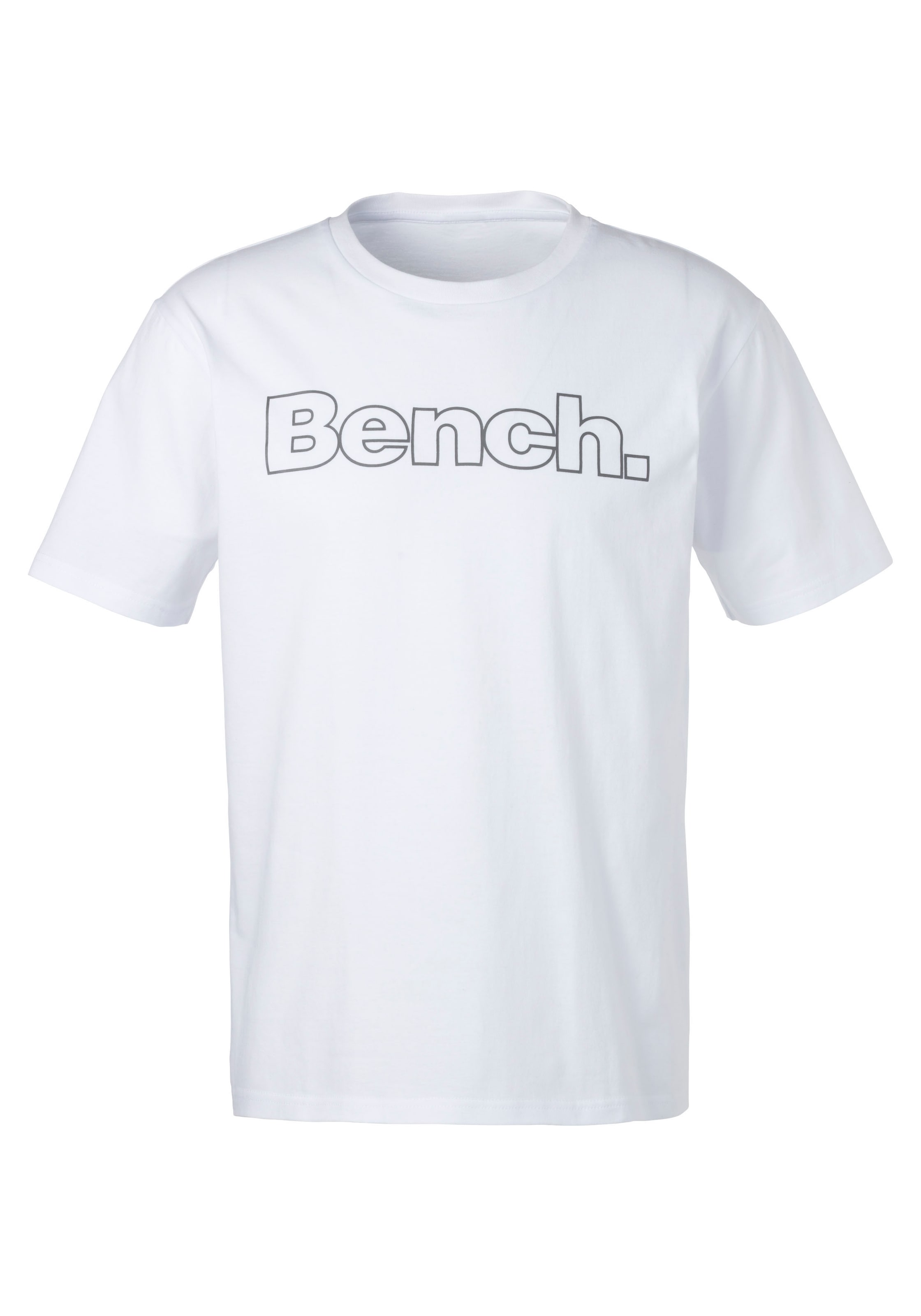 Bench. Loungewear T-Shirt, (2 tlg.), Shirt mit Logoprint, Basicshirt mit Rundhals aus reiner Baumwolle