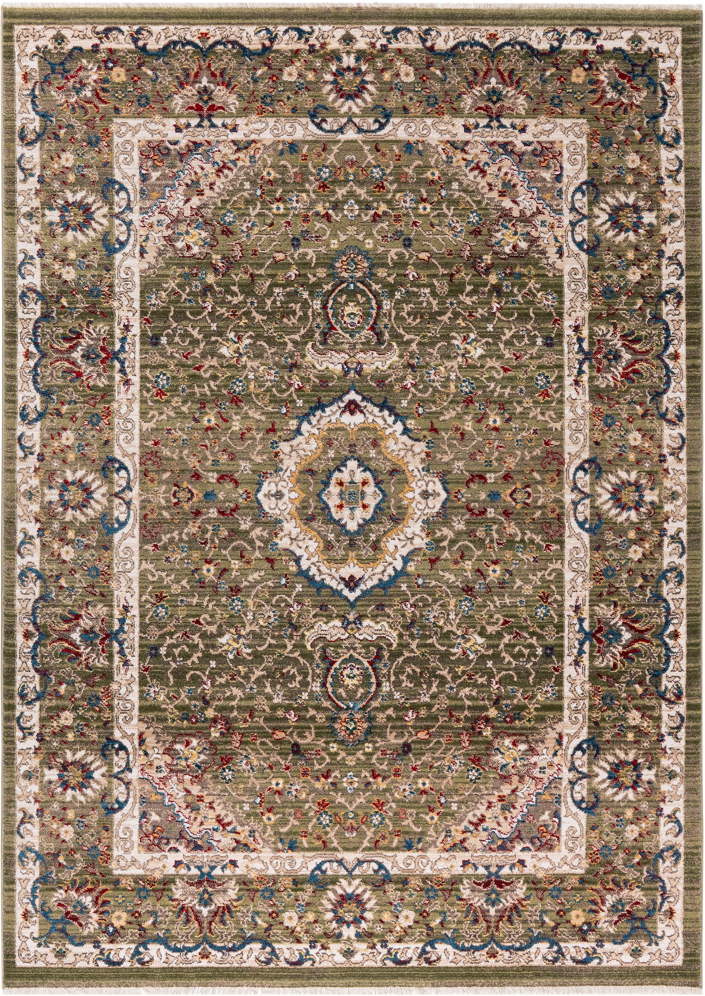OTTO home Teppich »Molvio, mit & ohne Fransen« rechteckig 18 mm Höhe Orient-Optik, Vintage Design, weich, Wohnzimmer, Schlafzimmer