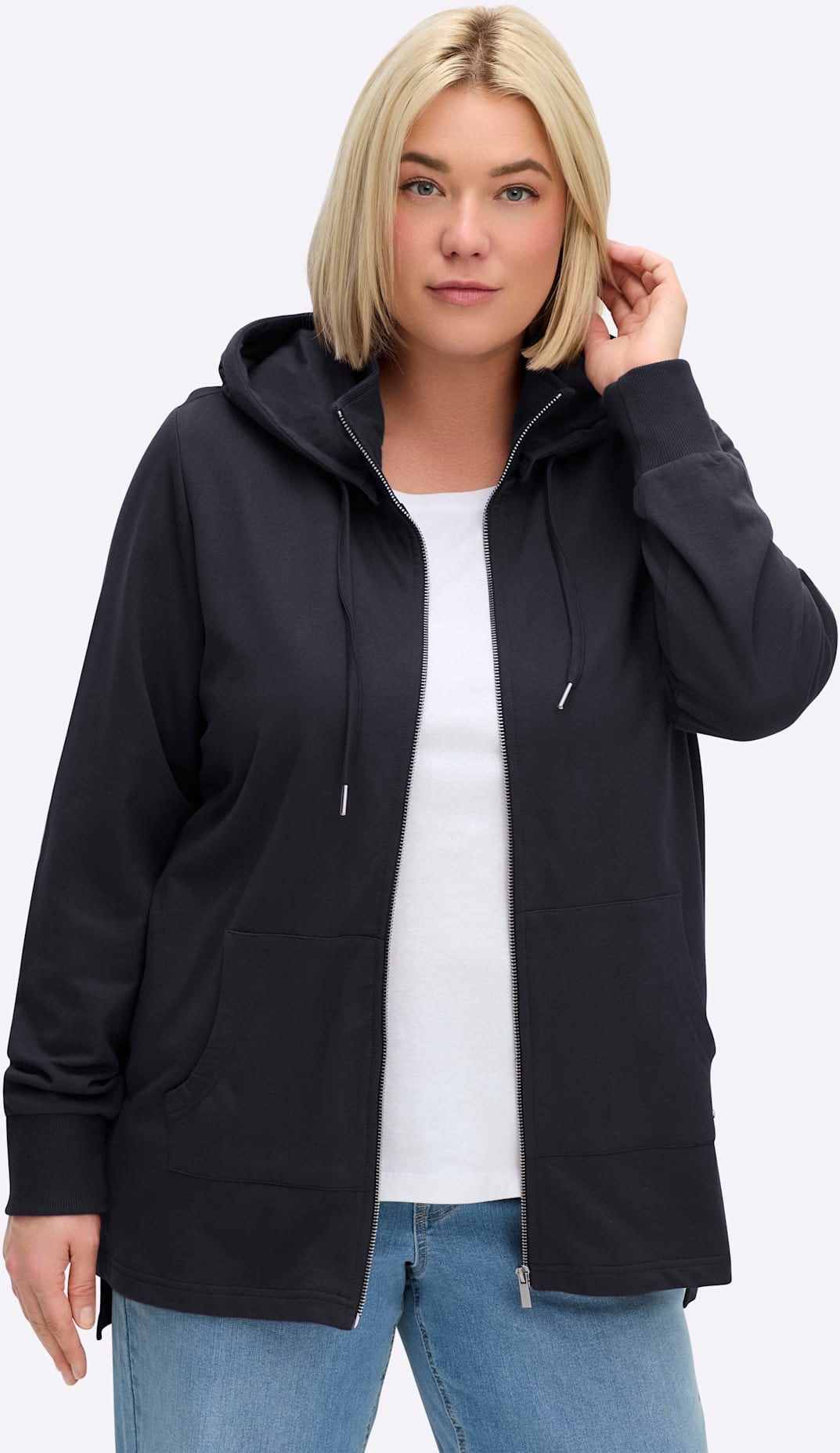 Sheego Shirtjacke "Sweatjacke" 1 Stk. günstig online kaufen