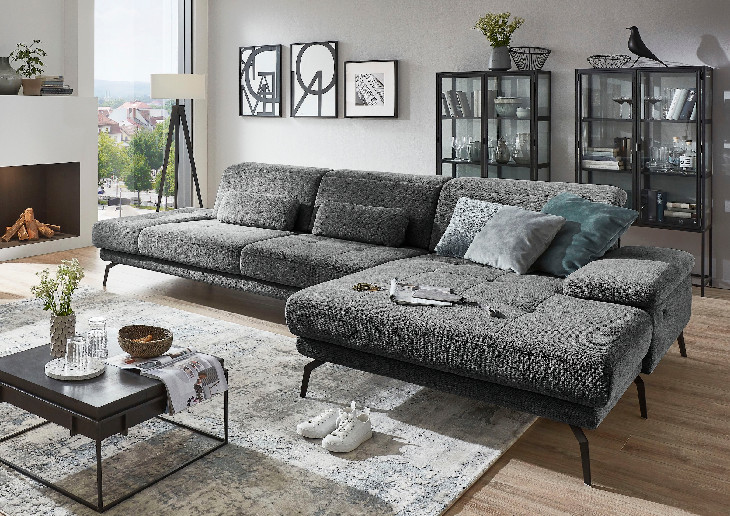 Die PlanBar Ecksofa "MP-IN20126 L-Form mit Federkern-Polsterung", mit Kopft günstig online kaufen