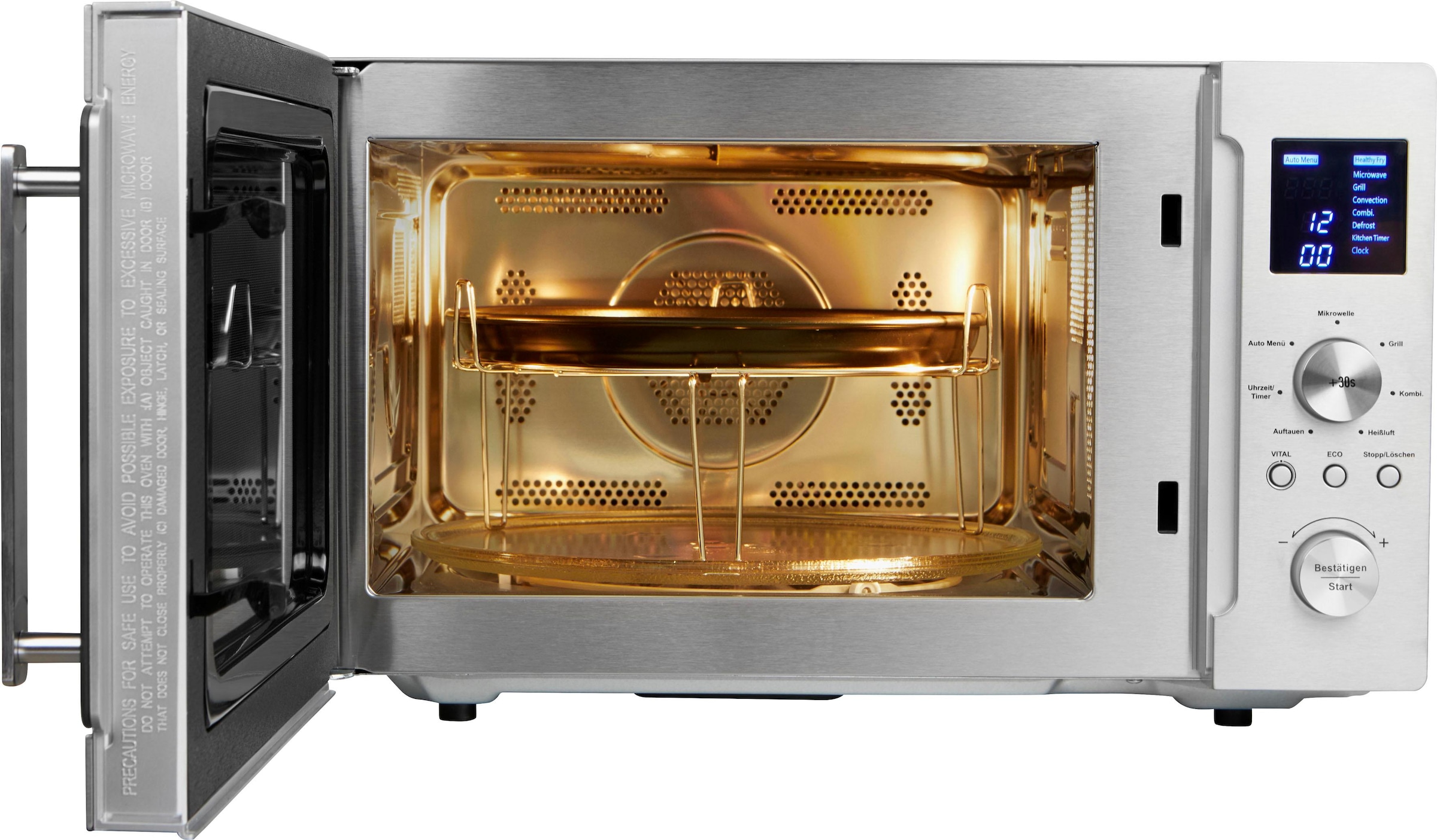 Hanseatic Mikrowelle »15896546«, Grill und Heißluft, 900 W, 3-in-1 Gerät, 4 Kombinationsprogramme