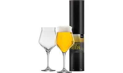 Bierglas »CRAFT BEER EXPERTS«, (Set, 2 tlg., 2 Craft Beer Gläser in Geschenkröhre)