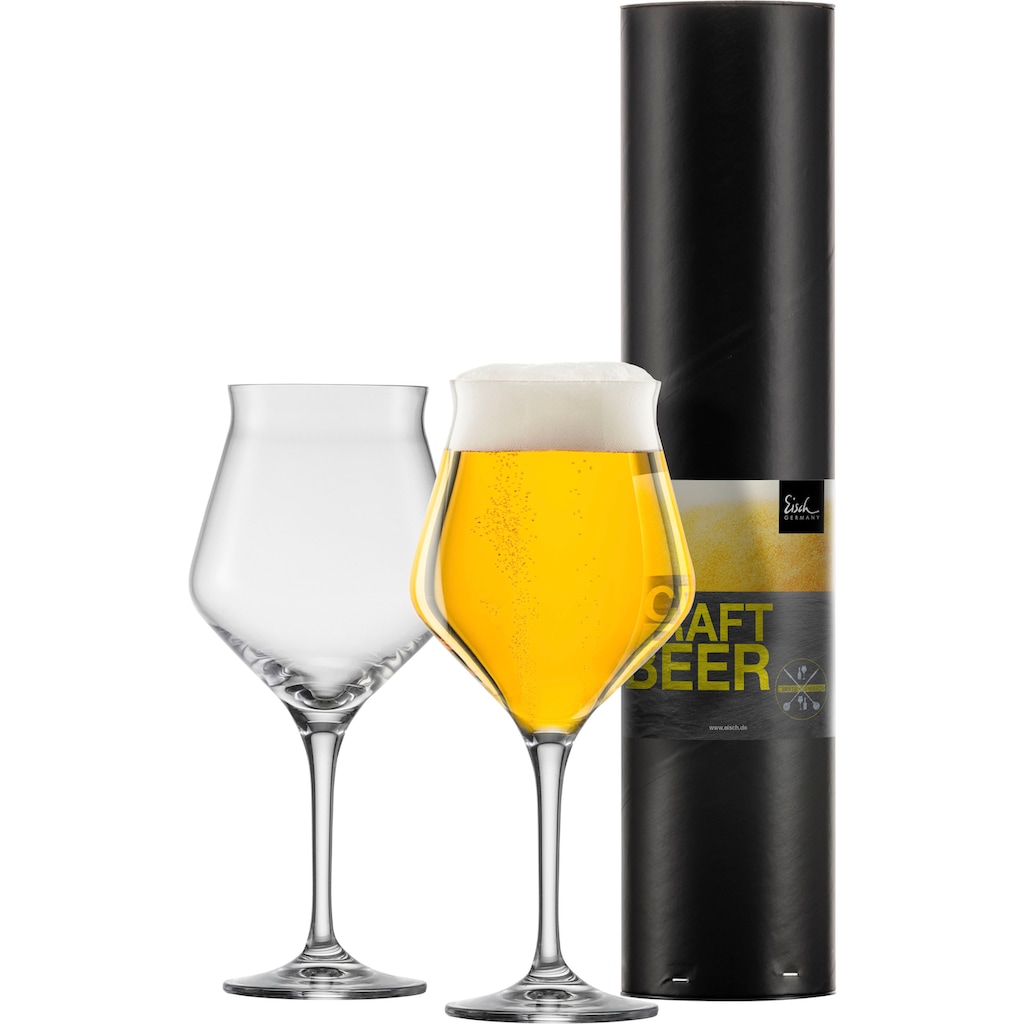 Eisch Bierglas »CRAFT BEER EXPERTS«, (Set, 2 tlg., 2 Craft Beer Gläser in Geschenkröhre)
