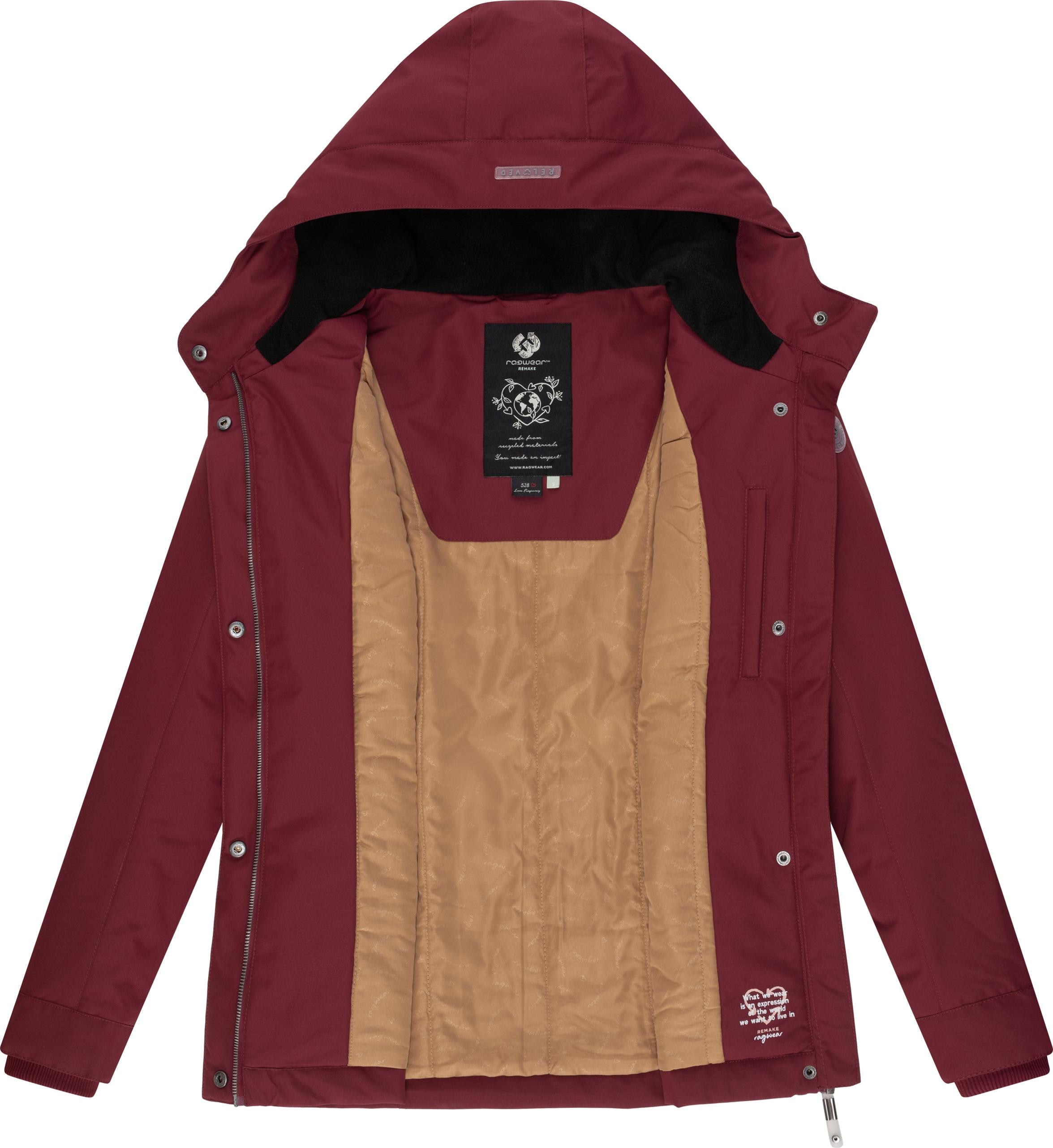 Ragwear Winterjacke »Jazmin Remake II Intl.«, mit Kapuze, wasserdichte Outdoorjacke mit Kapuze