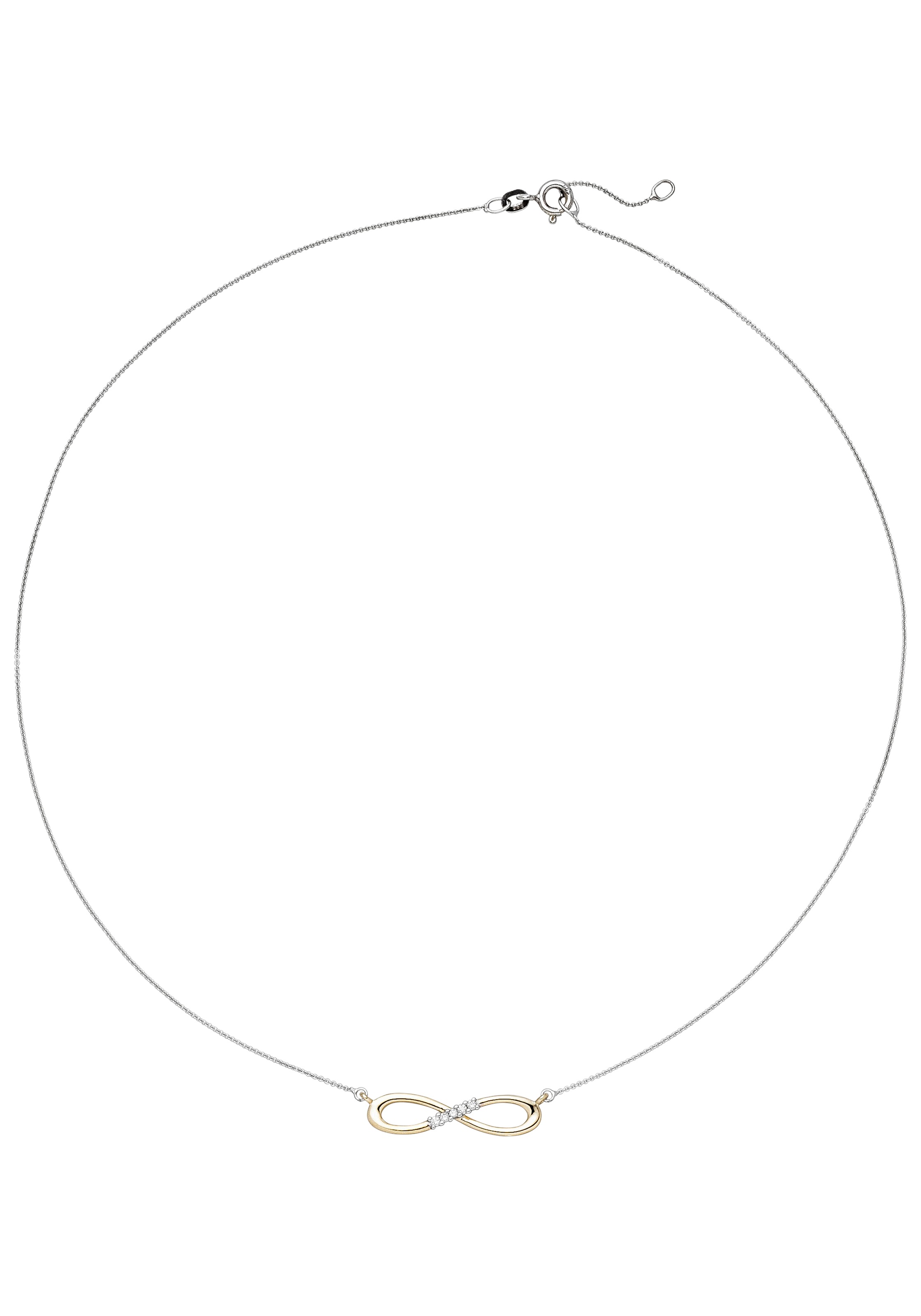 JOBO Collier »Unendlichkeit« 585 Gold bicolor mit 5 Diamanten