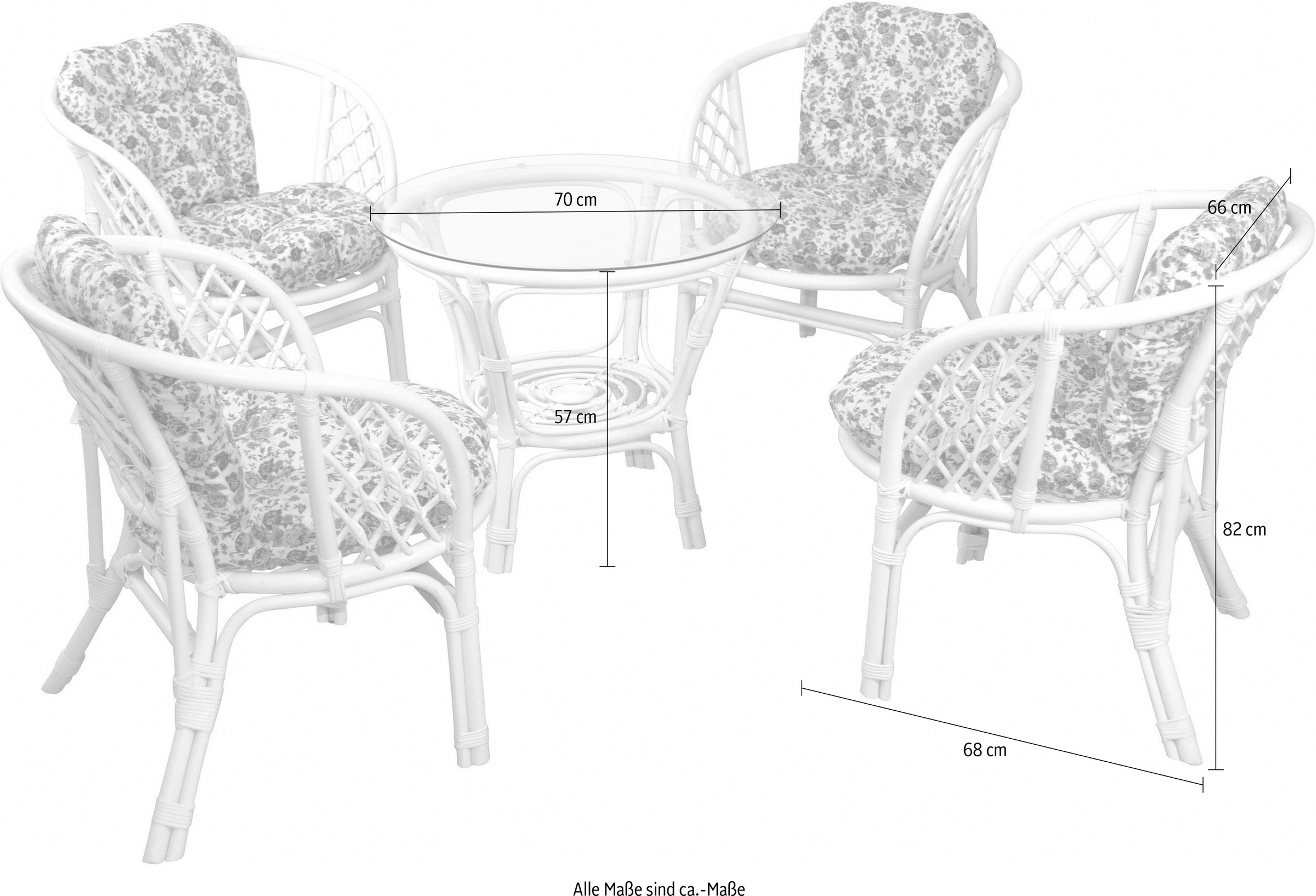 Home affaire Essgruppe 5 Stk. tlg. honigfarben, inklusive Kissenauflagen günstig online kaufen