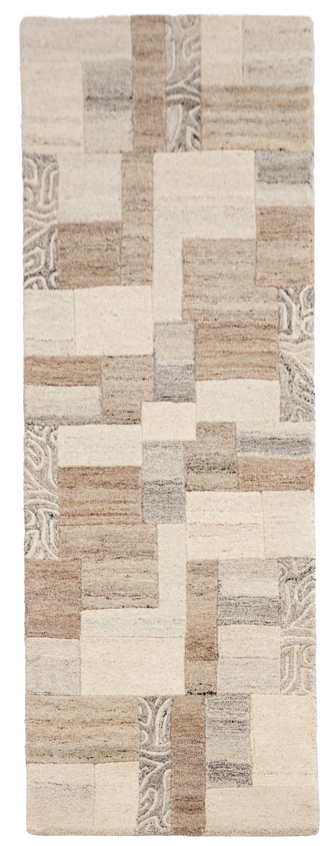   Läufer »Lola, Wolle, handgearbeitet, Patchwork Design« rechteckig 12 mm Höhe Teppich-Läufer, handgetuftet, Flur, Brücke