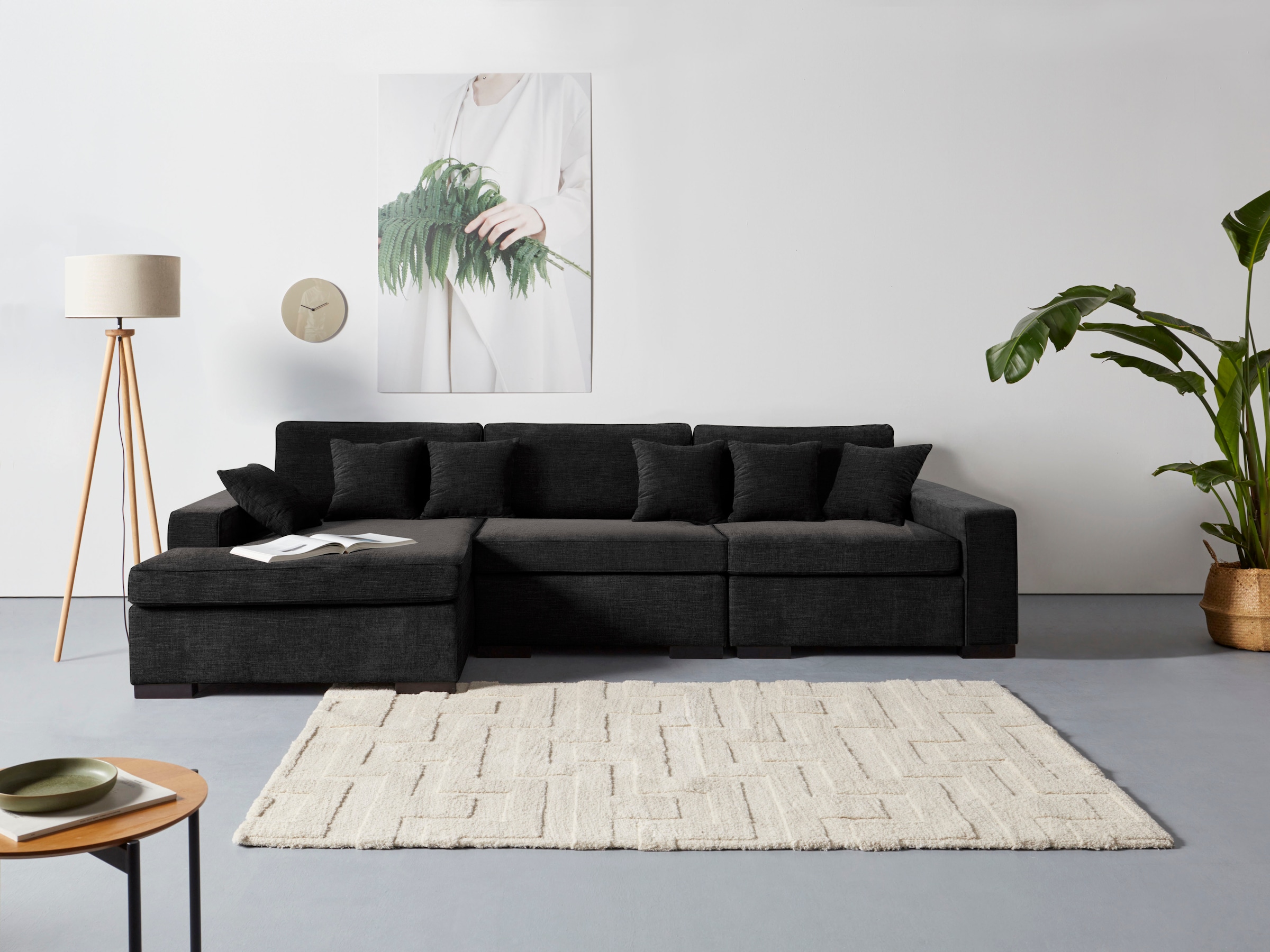Home affaire Ottomane "Skara L-Form", Lounge-Sofa mit Federkernpolsterung, günstig online kaufen