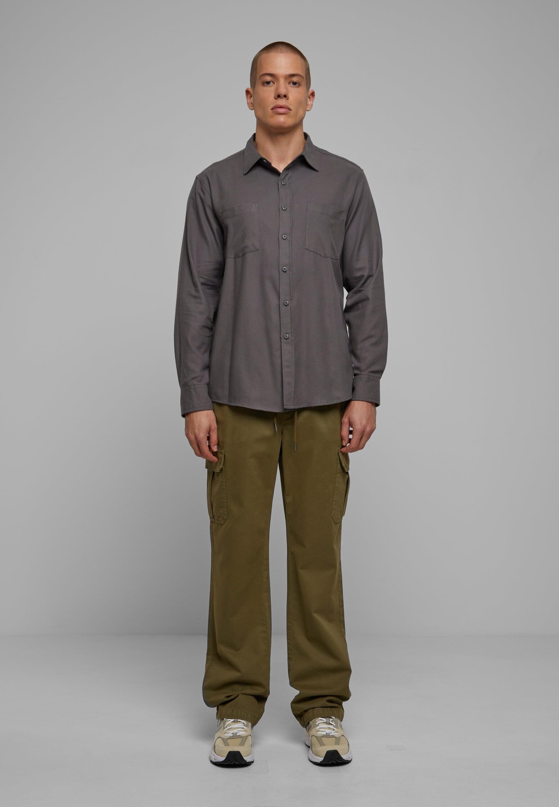 URBAN CLASSICS Langarm-Poloshirt »Urban Classics Herren Flanell Shirt« 1 Stk. tlg.