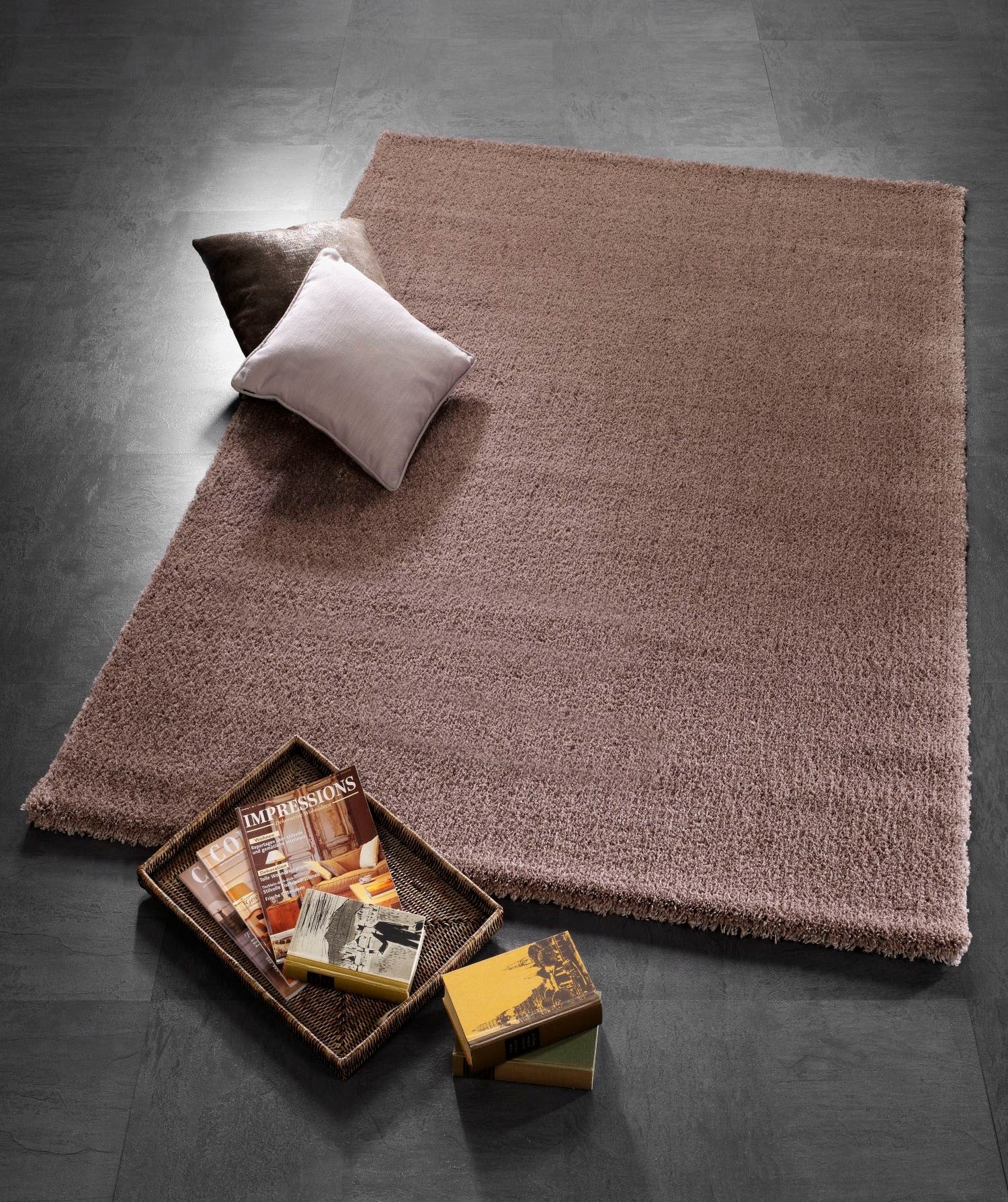 OCI DIE TEPPICHMARKE Hochflor-Teppich "Royal Uni" rechteckig 30 mm Höhe Bes günstig online kaufen
