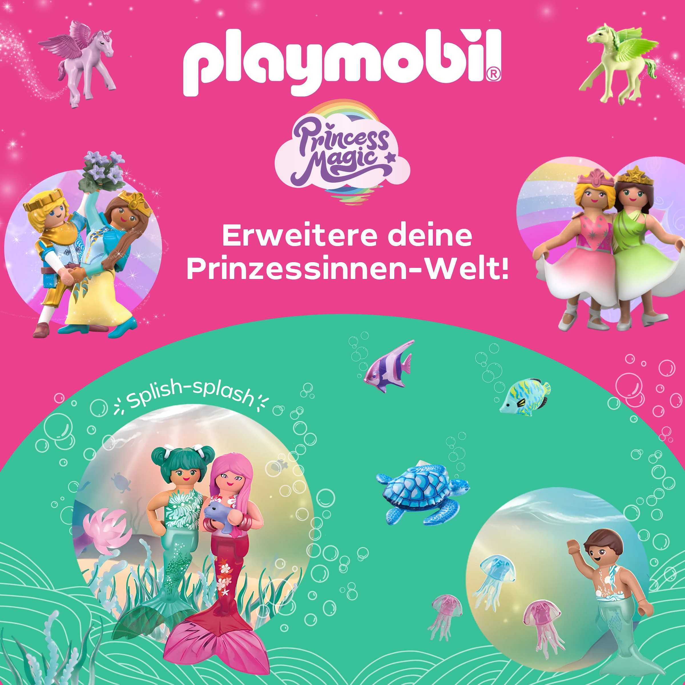 Playmobil® Konstruktions-Spielset »Prinzessinnenschloss mit Königspaar (71845), Playmobil Princess Magic« Made in Germany