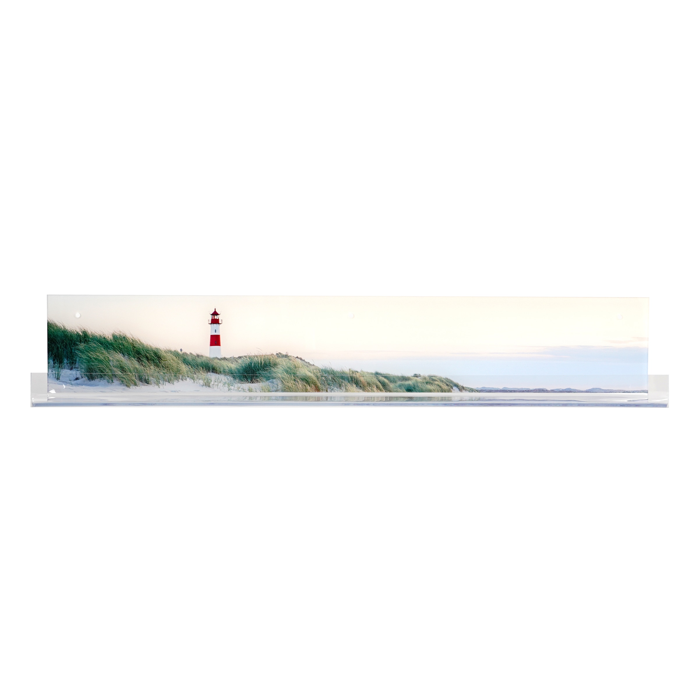 my home Deko-Wandregal »Strand - Gewürzhalter aus Acrylglas - Küchenorganizer«, (1 St.), Acrylleiste - Badezimmerablage - bedruckt - Inkl. Schrauben & Dübel
