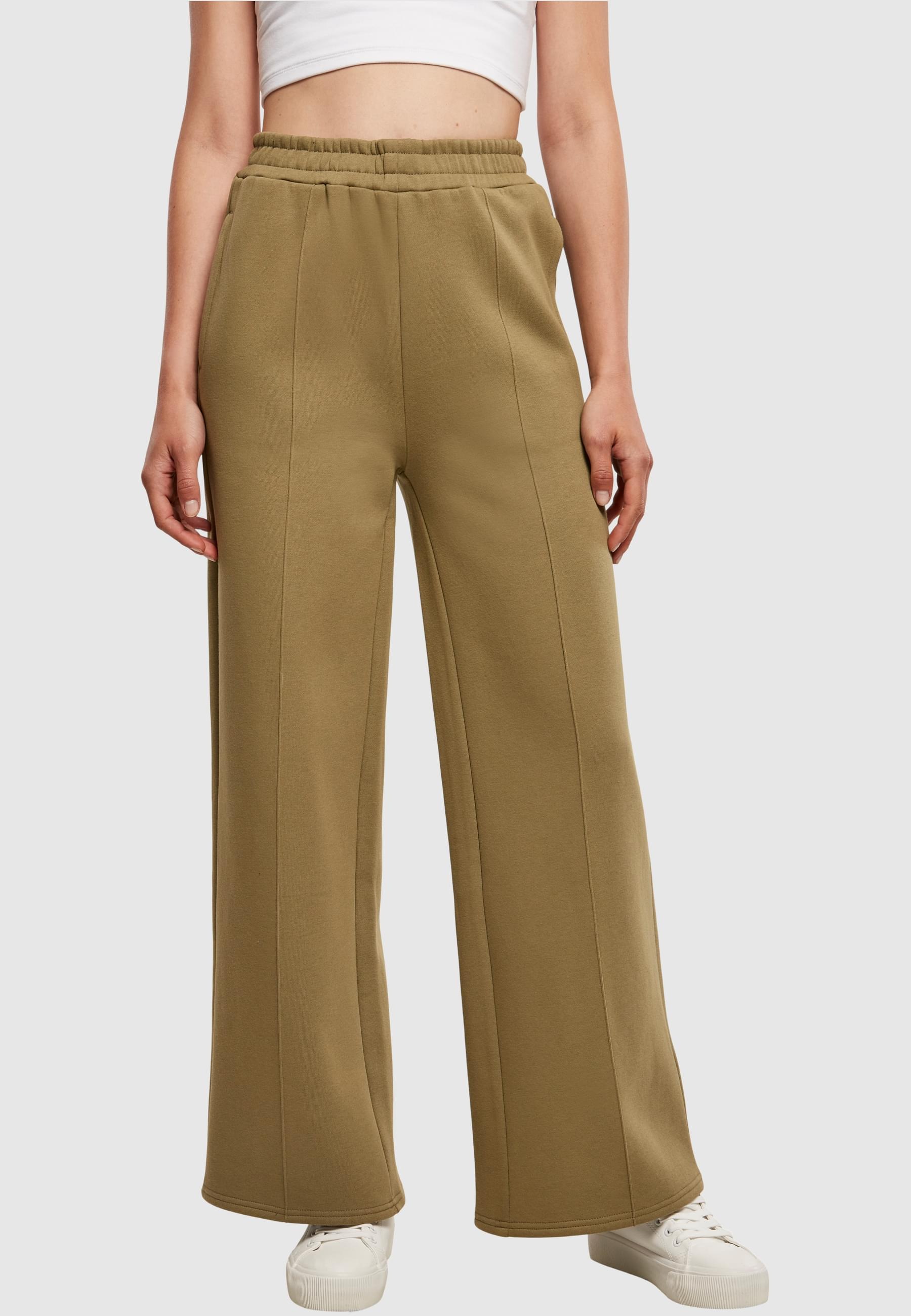 URBAN CLASSICS Stoffhose »Urban Classics Damen Ladies Straight Pin Tuck Sweat Pants«, (1 tlg.)