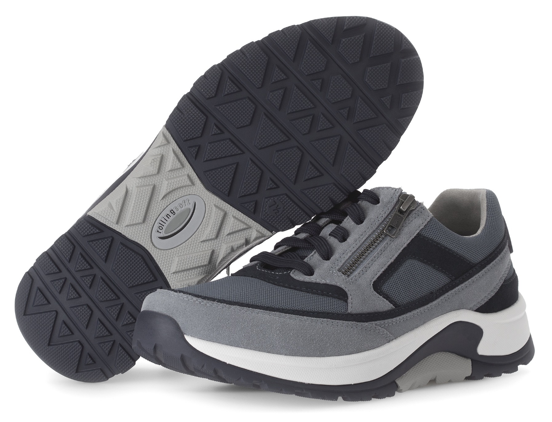 Gabor Rollingsoft Keilsneaker, Schnürschuh, Halbschuh, Freizeitschuh, Außenreißverschluss, G-Weite