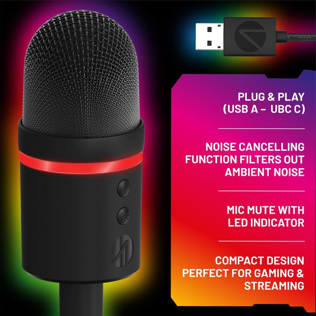 Stealth Streaming-Mikrofon »Streaming Mikrofon mit LED Beleuchtung«