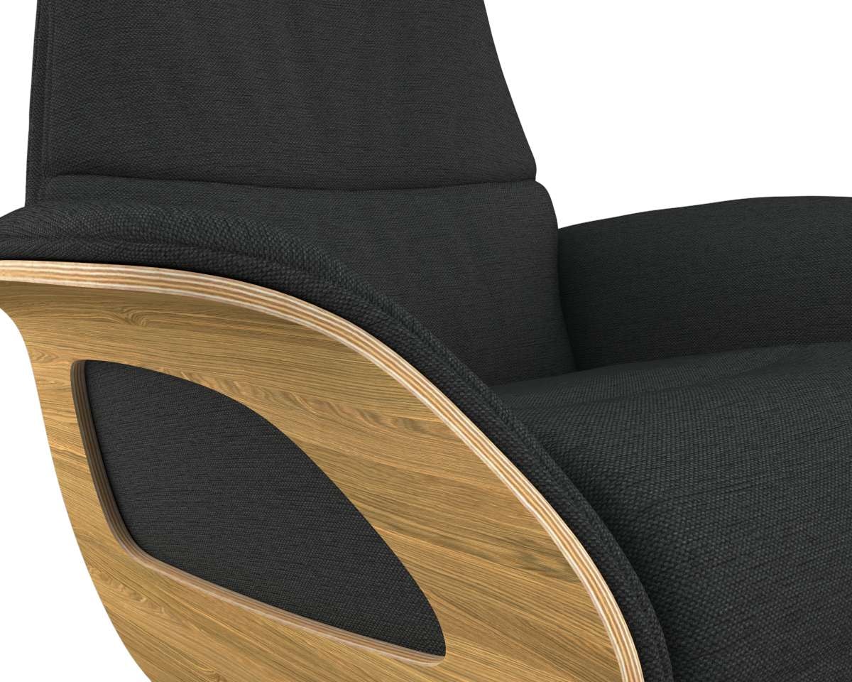 FLEXLUX Relaxsessel »Clement elektrischer Funktionsessel« Größe M, Rücken & Fußteil elektrisch, Akku, Arml. Eiche, Fuß Alu