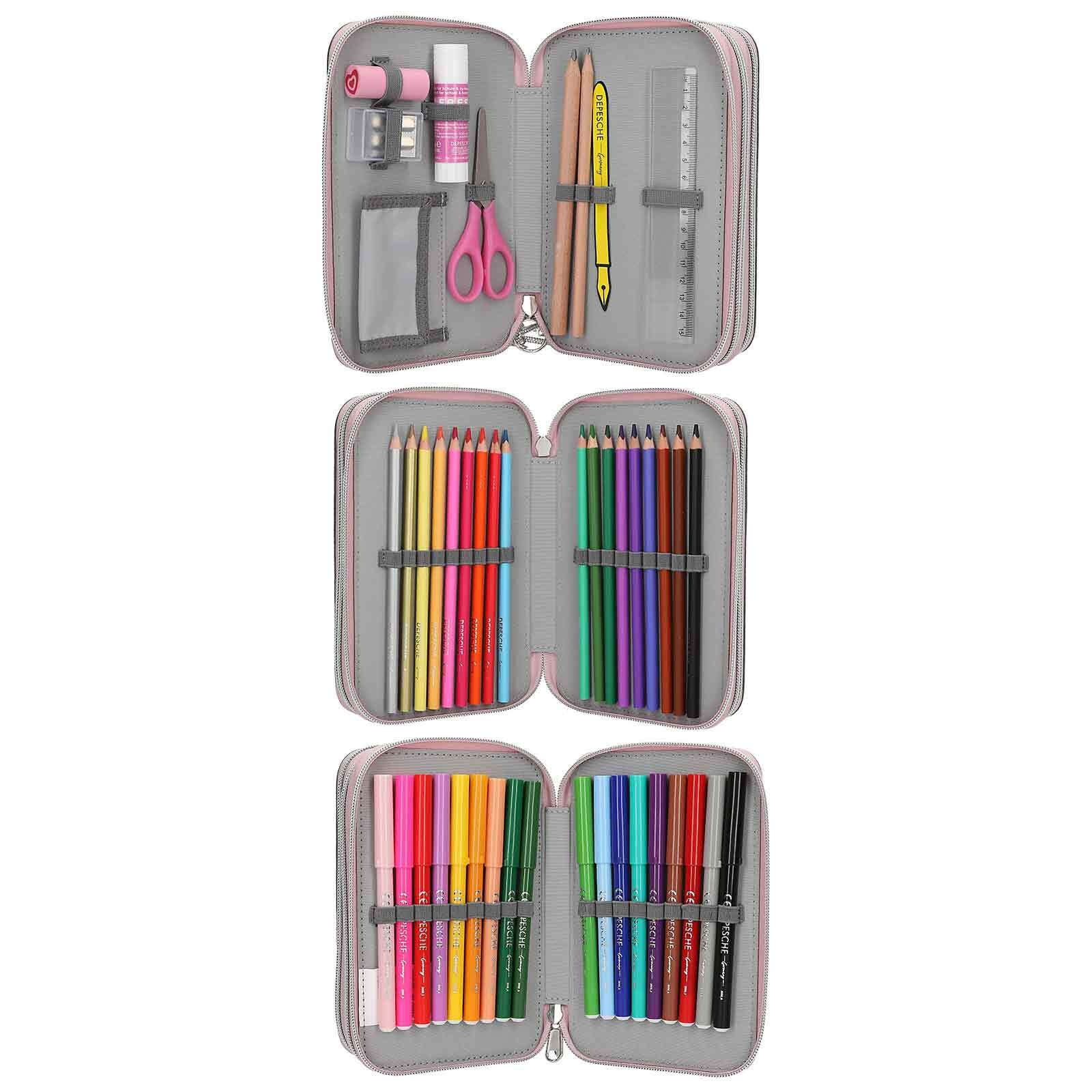 Thumbnail - Depesche Buntstift "3-Fach Federtasche MY BFF TOPModel 7,5 x 13 x 20 cm altrosa"