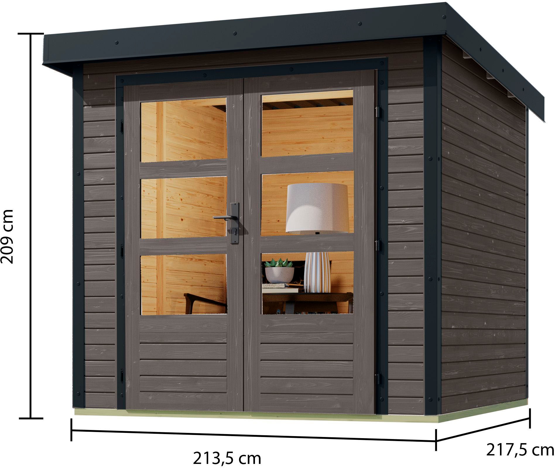 Karibu Gartenhaus »"Jupiter B"«, terragrau/anthrazit