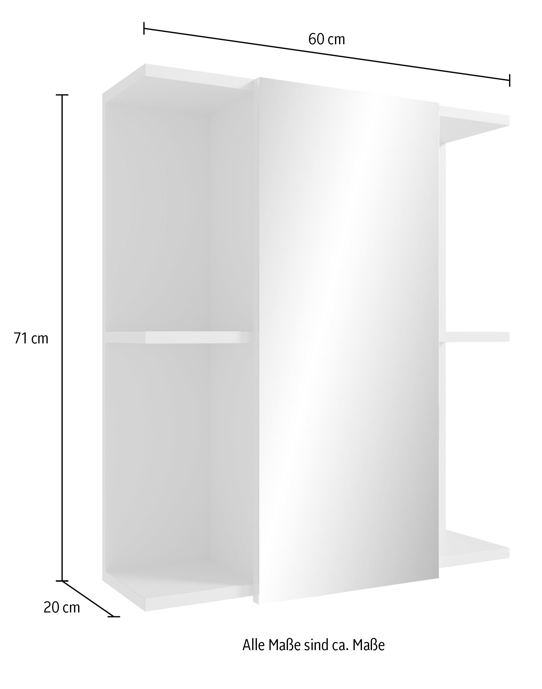 BASIC by Balculina Spiegelschrank »Mandi« 1 Stk. tlg. Breite 60cm, hochglanz Front