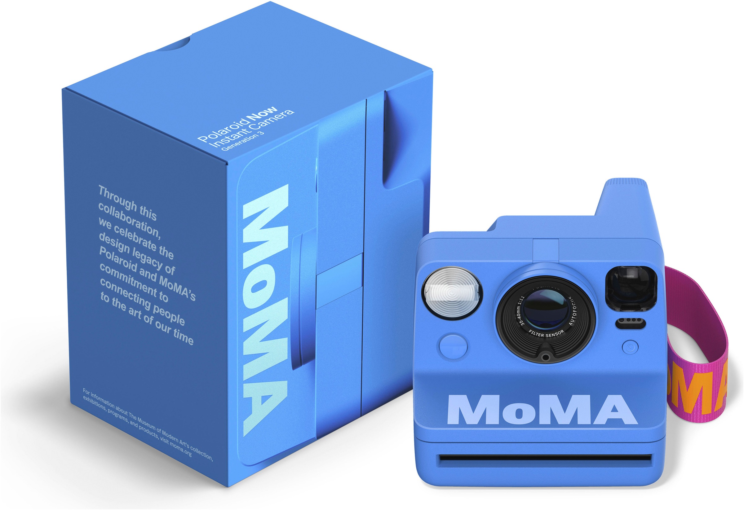 POLAROID Sofortbildkamera "Now Generation 3 MoMA Edition", blau, B:11,22cm H:9,6cm T:15,02cm, Fotokameras - Einheitsgröße