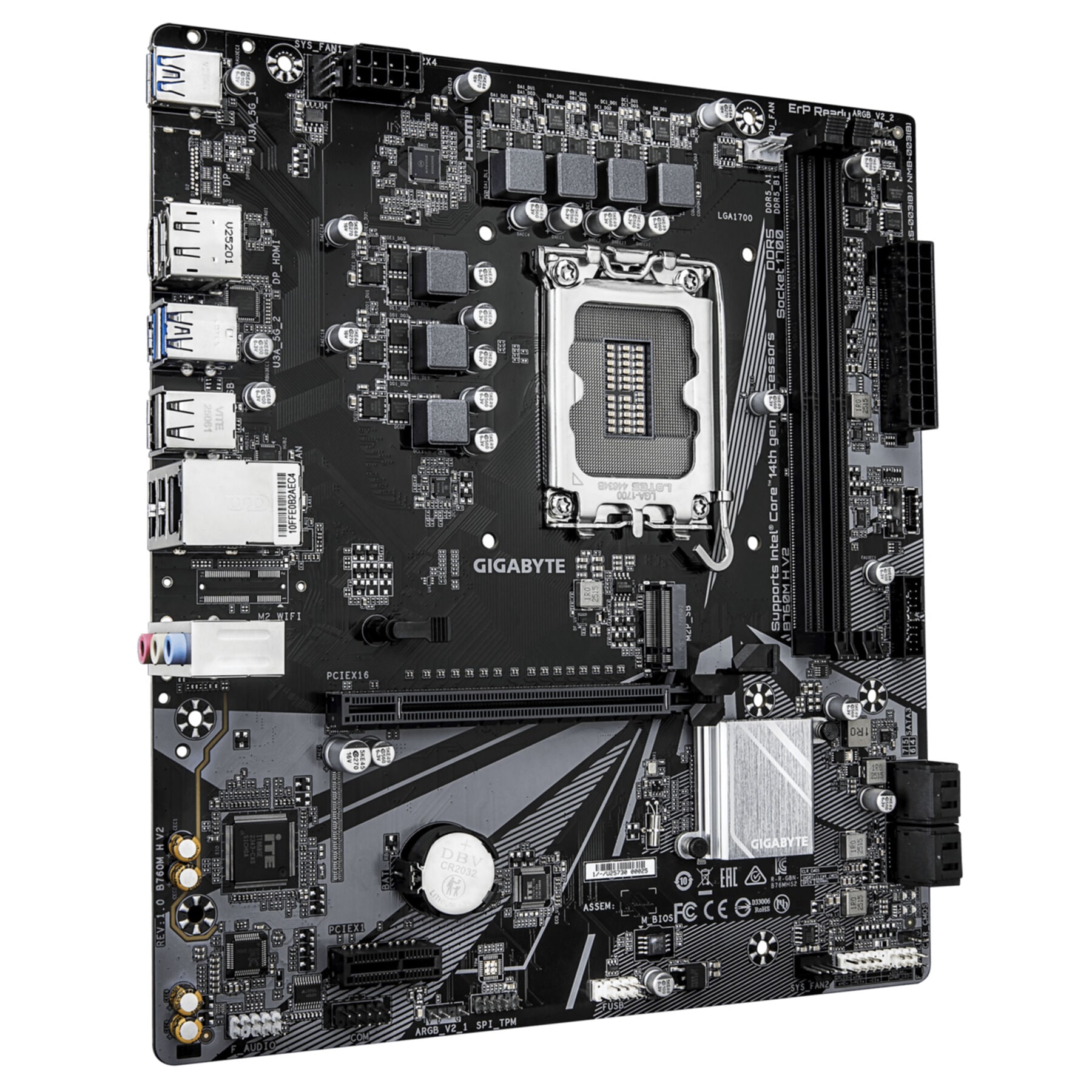 Gigabyte Mainboard »B760M H V2 Mainboard - Unterstützt Intel Core Prozessoren der 14. Gene«