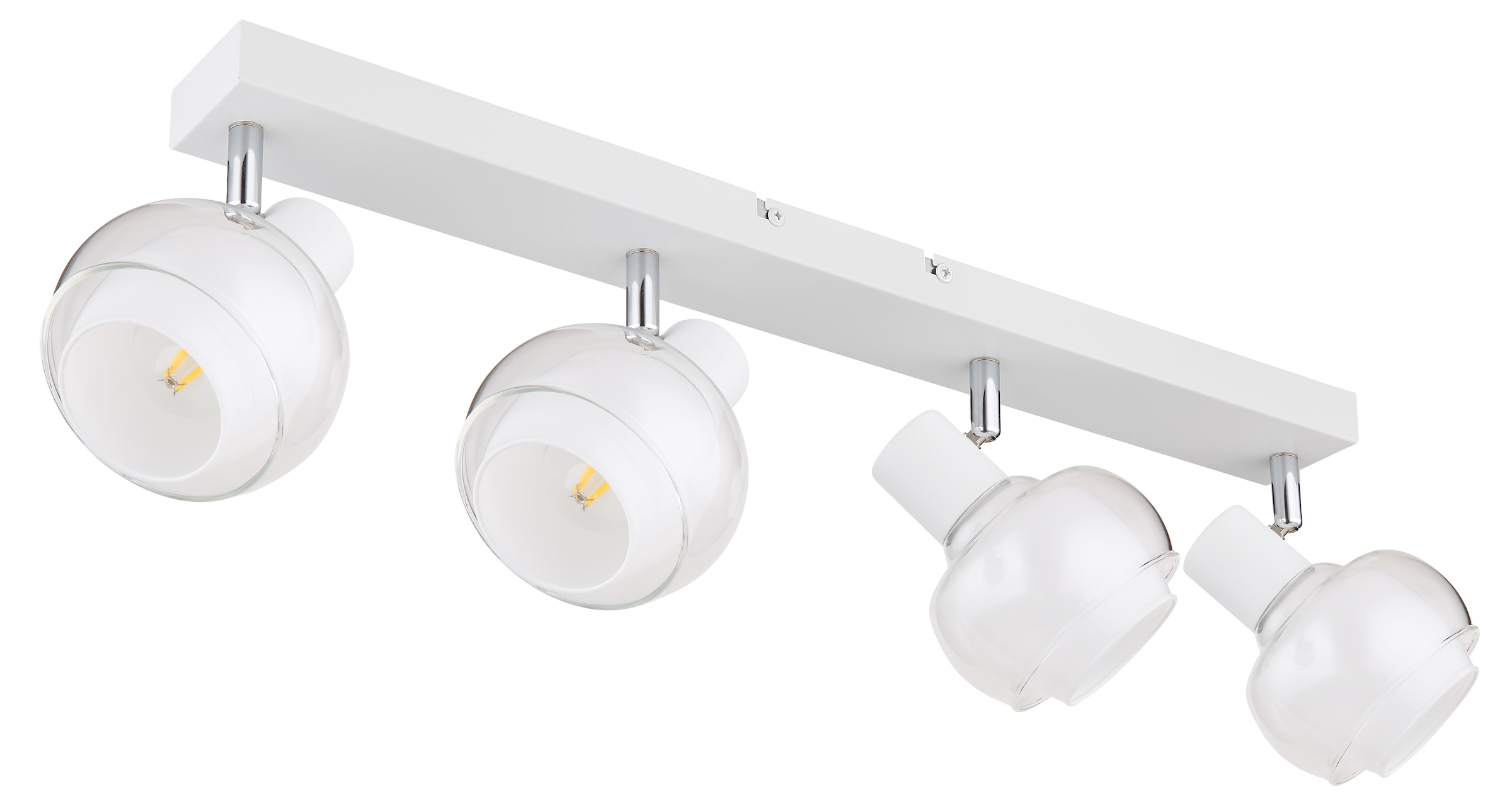 GLOBO LIGHTING Deckenstrahler »TOKKI«, Leuchtmittel E14 | ohne Leuchtmittel, Deckenspot/weiß/Glas klar/Glas opal/Flur/Wohnzimmer