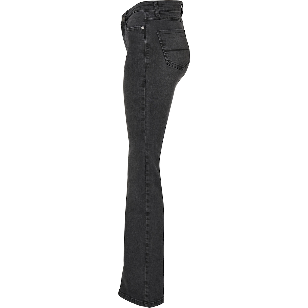 URBAN CLASSICS Bequeme Jeans »Urban Classics Damen Ladies High Waist Flared Denim Pants«, (1 tlg.)