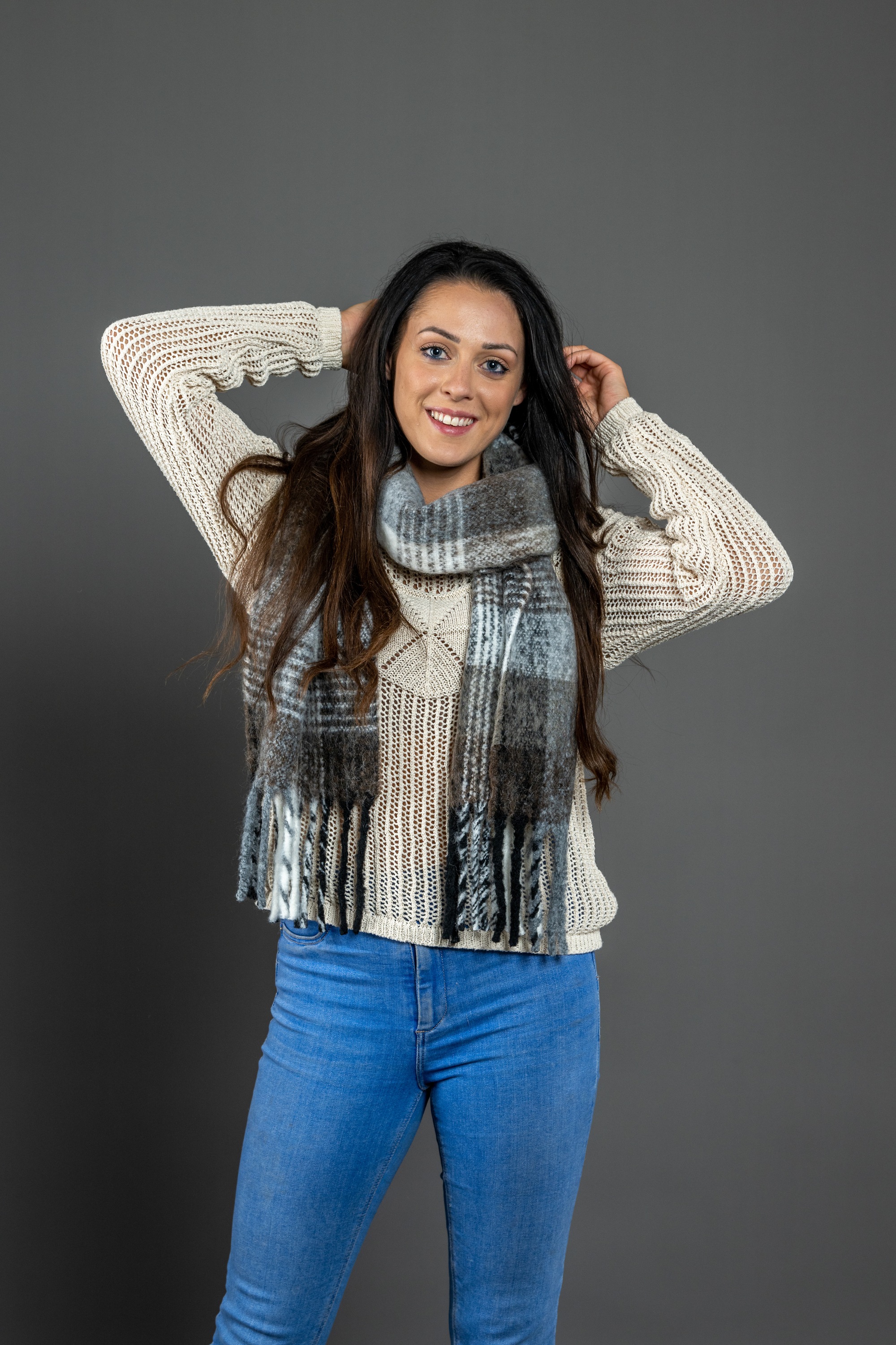 Thumbnail - COLLEZIONE ALESSANDRO Modeschal "Beth" 1 Stk. kariert mit Fransen