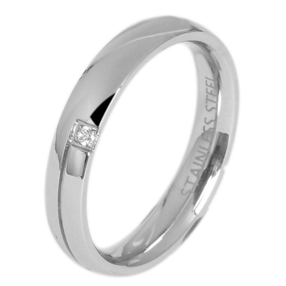 Adelia's Women Ring Stainless Steel Silver Size 60