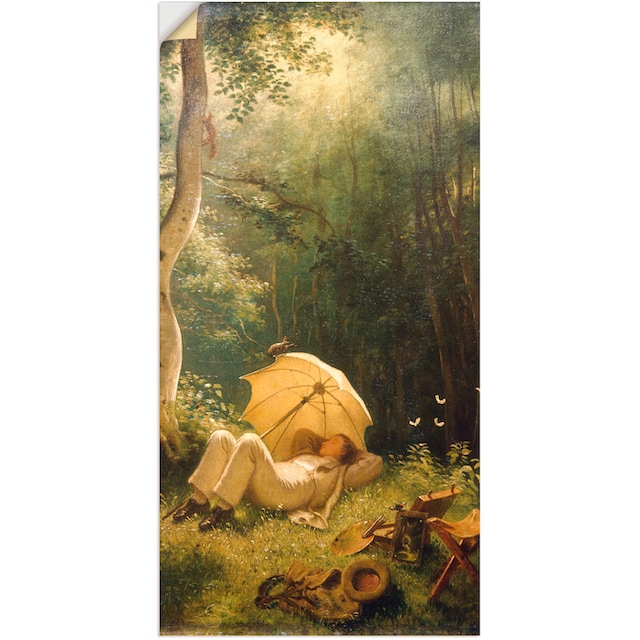 Artland Wandbild »Der Maler (Rast im Walde)«, Mann, (1 St.), als  Leinwandbild, Wandaufkleber oder Poster in versch. Größen bestellen | BAUR