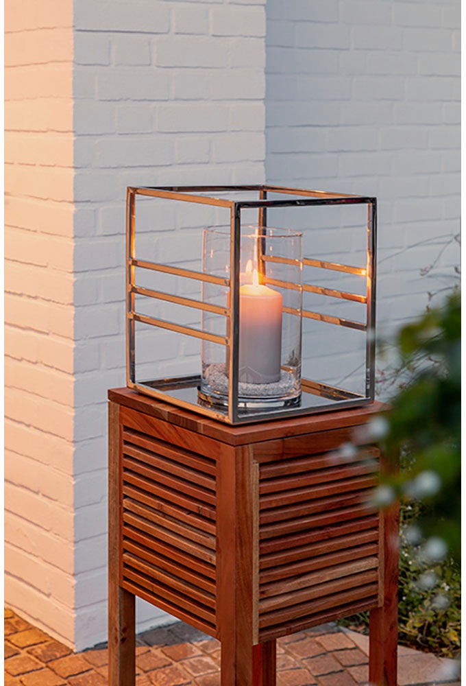 Fink Windlicht "MALIBU" Kerzenhalter aus Edelstahl und Glas günstig online kaufen