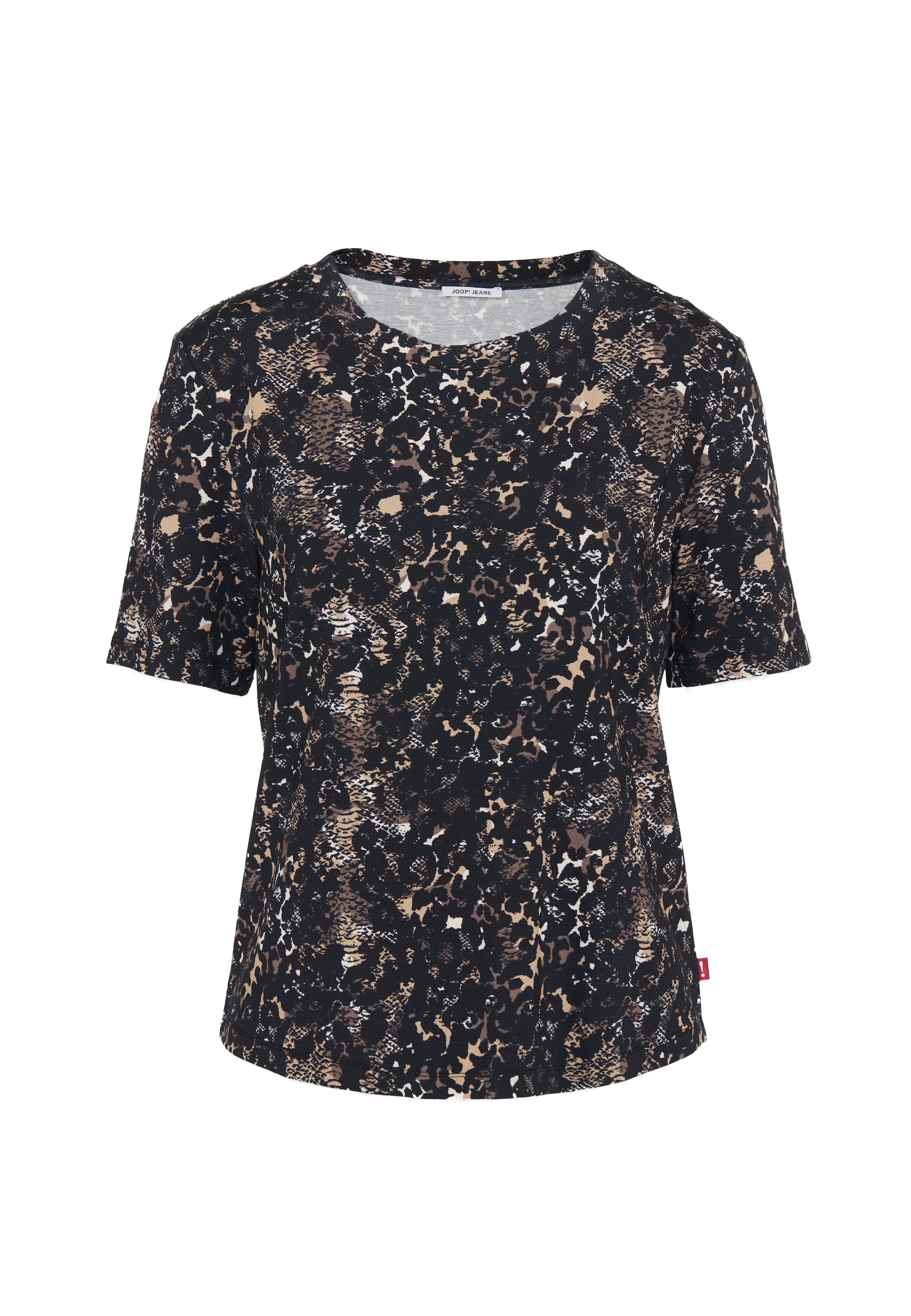 JOOP! Jeans Crop-Top, Animal-Look, Kurzarm, Rundhalsausschnitt
